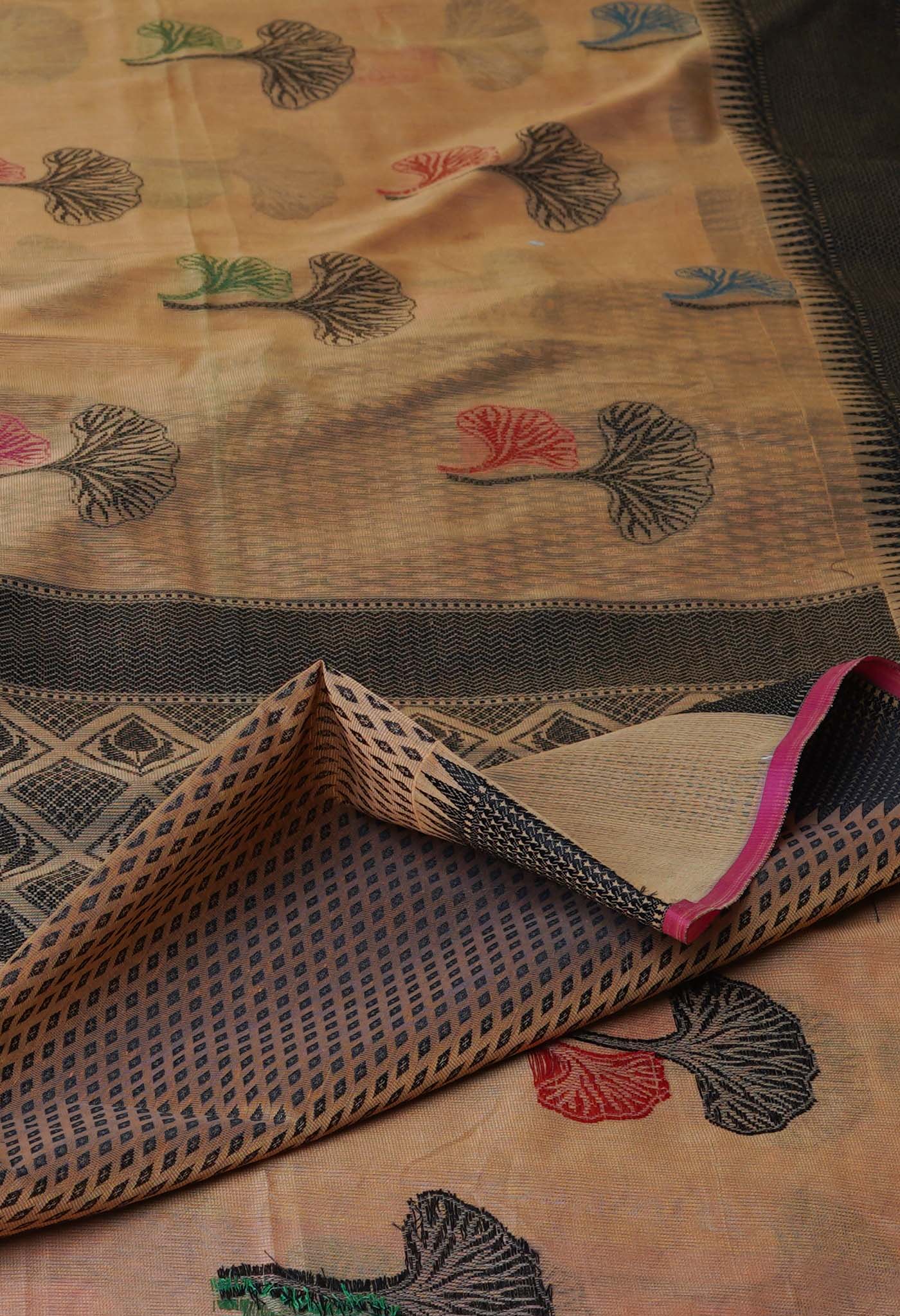 Peach Orange fancy Banarasi Silk Saree-UNM70307