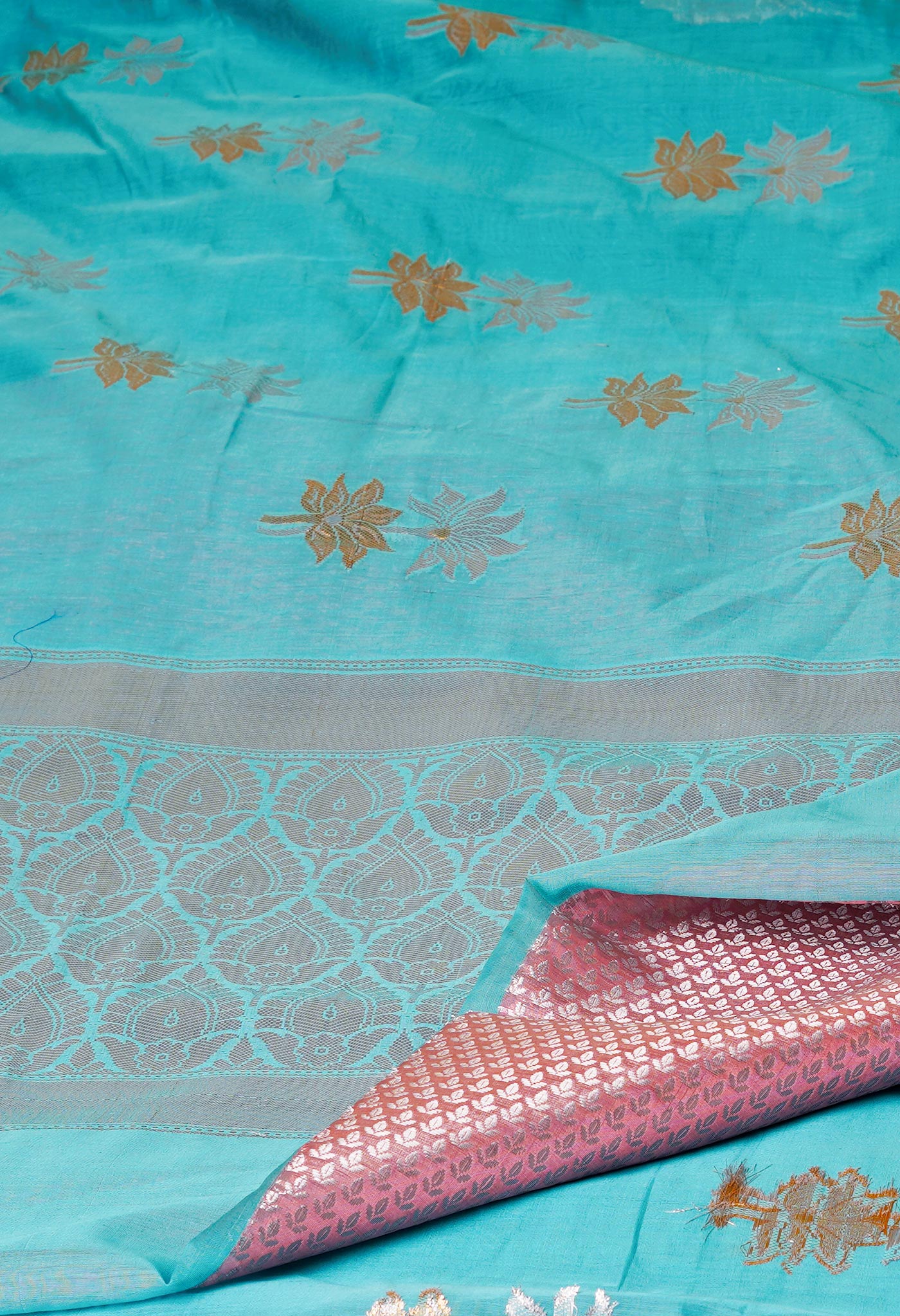 Light Blue fancy Banarasi Silk Saree-UNM70328