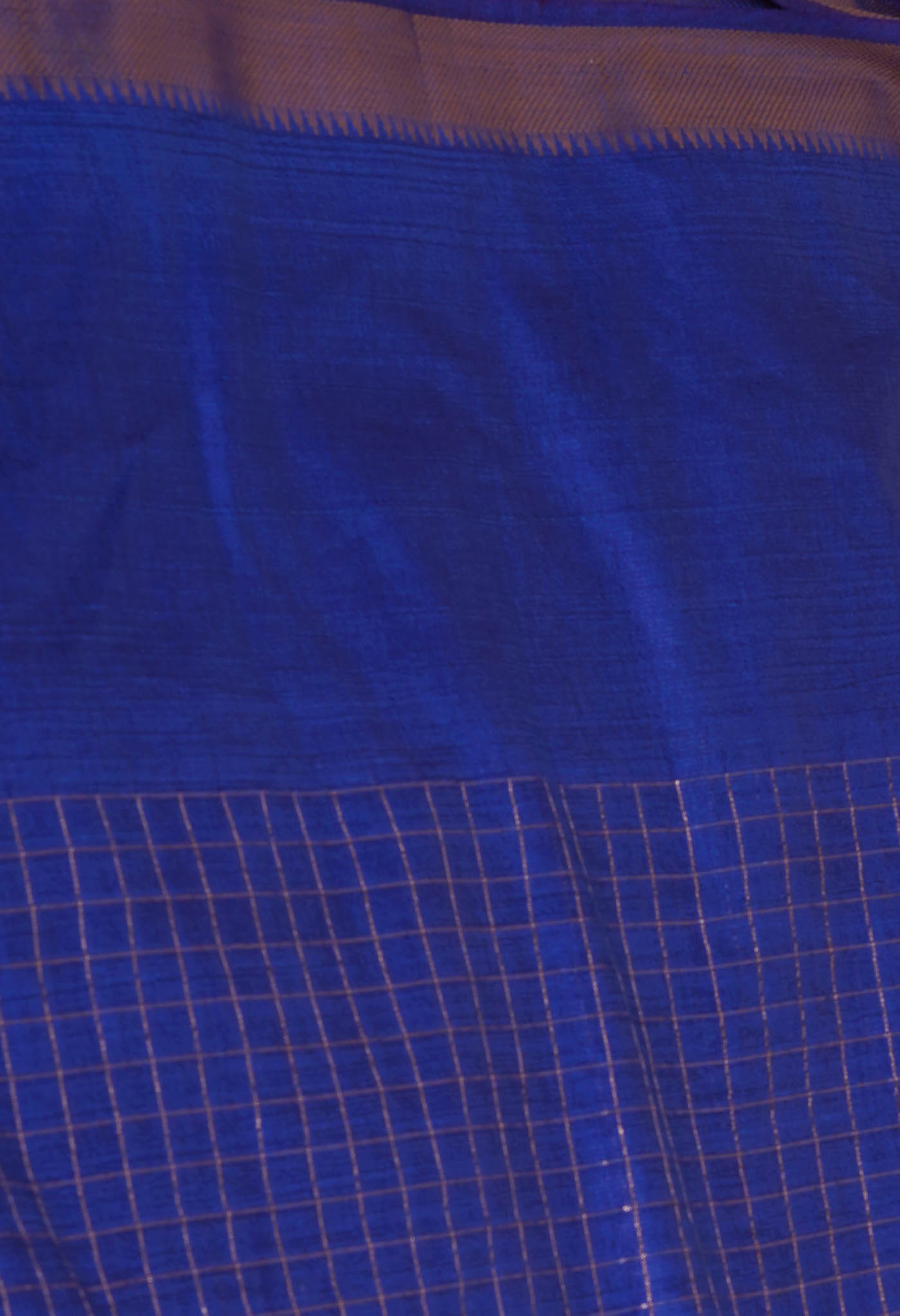 Blueberry Blue Mangalagiri Checks Sico Saree-UNM70390