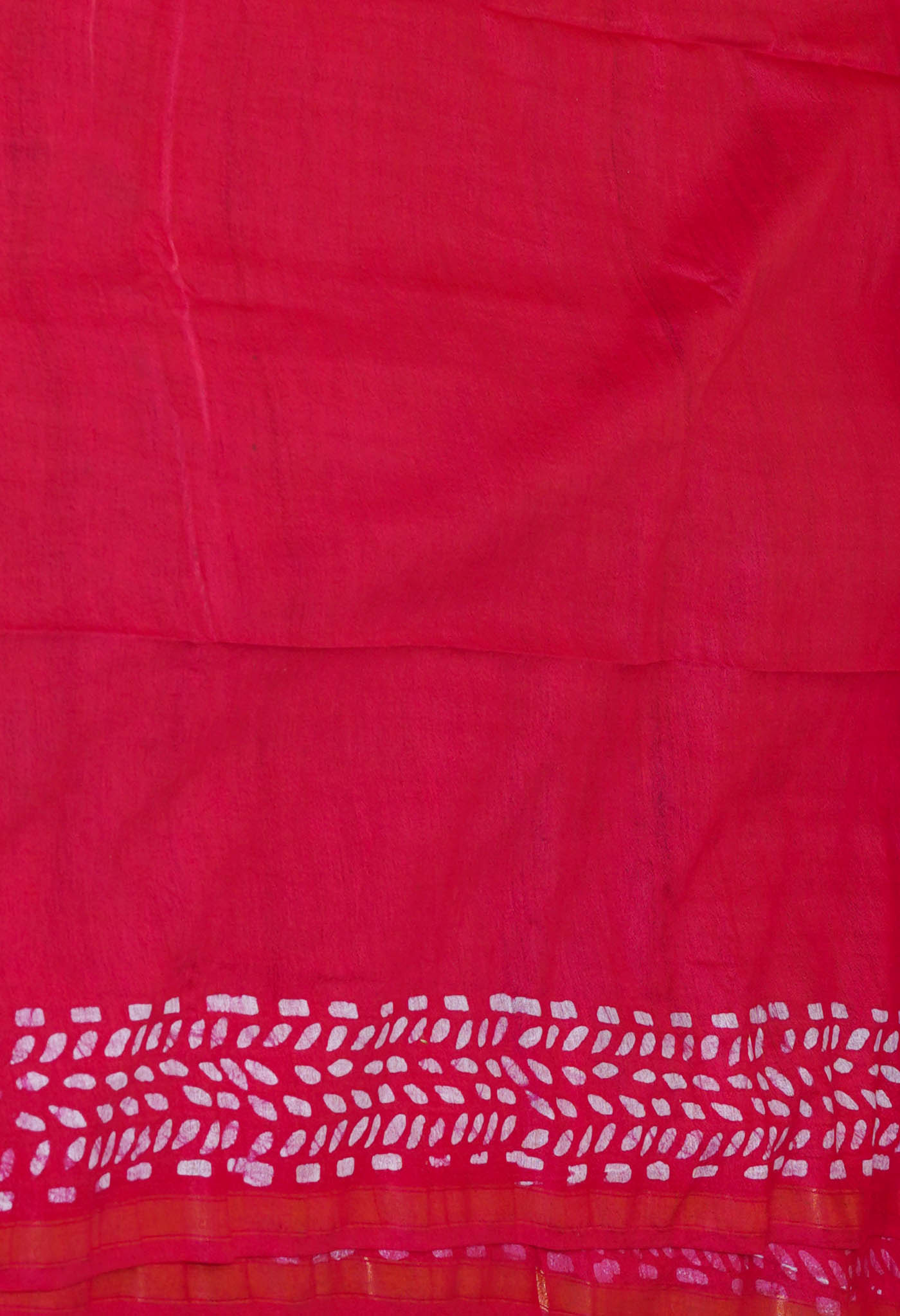 Navy Blue-Pink Pure Batik Chanderi Silk Saree-UNM70503