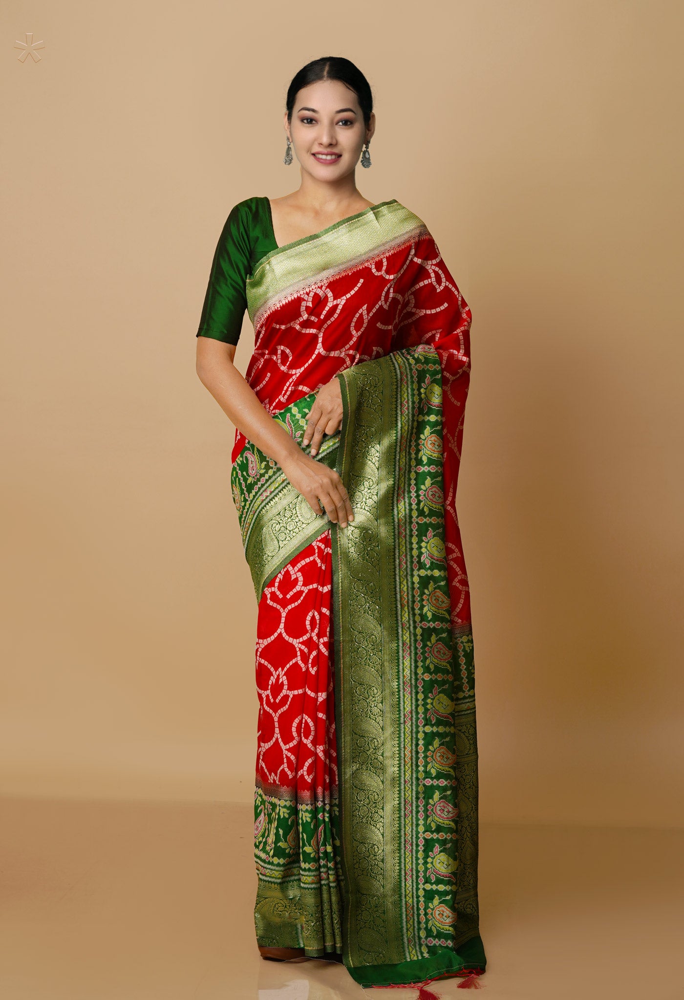 Red Fancy Banarasi silk Saree-UNM70510