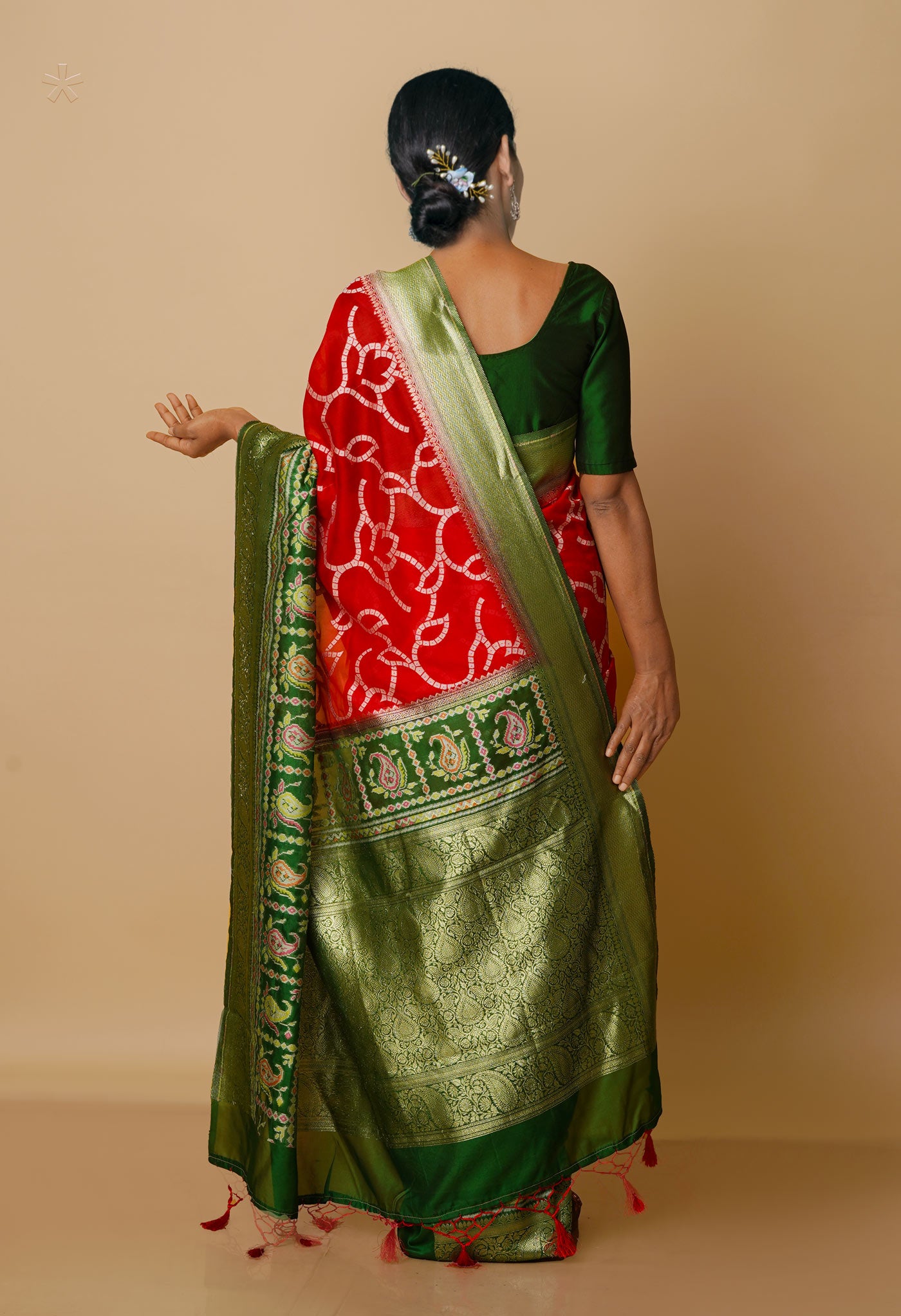 Red Fancy Banarasi silk Saree-UNM70510