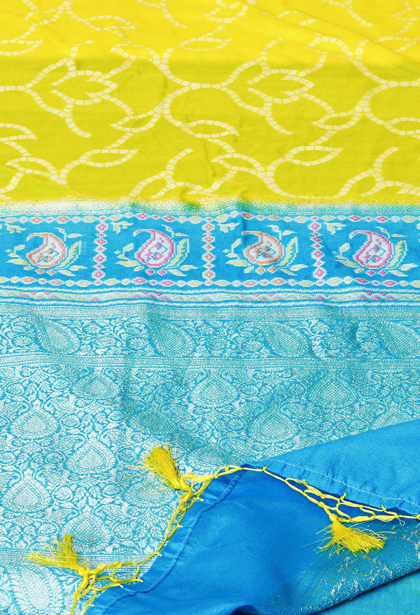 Lemon Yellow Fancy Banarasi silk Saree-UNM70511