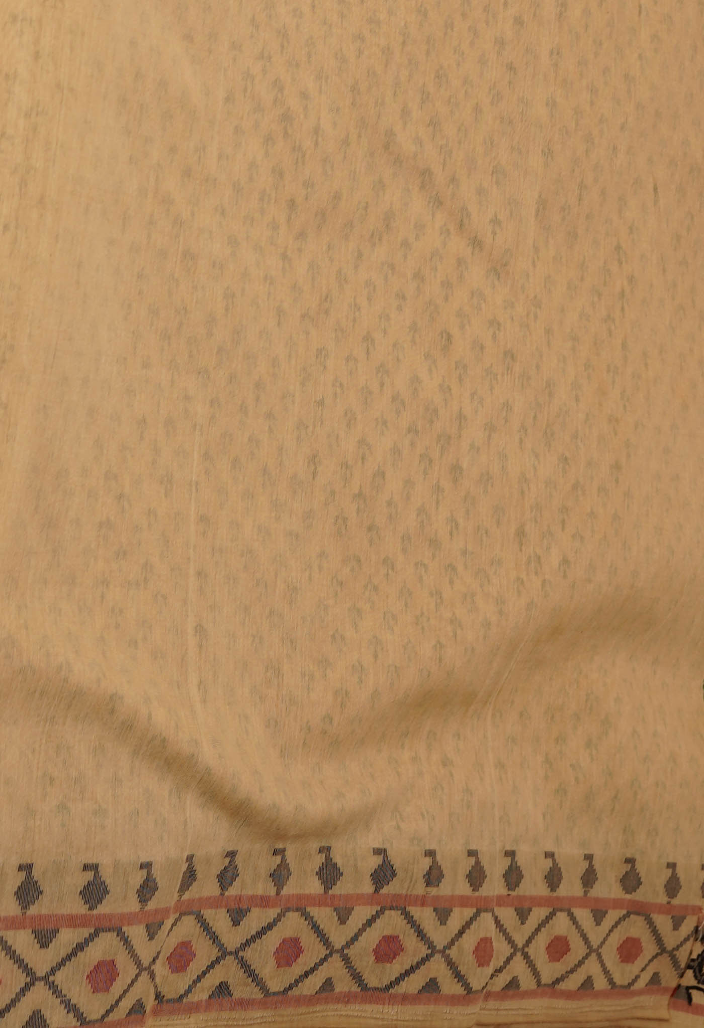 Cream Chanderi Block Printed Sico Saree-UNM70591
