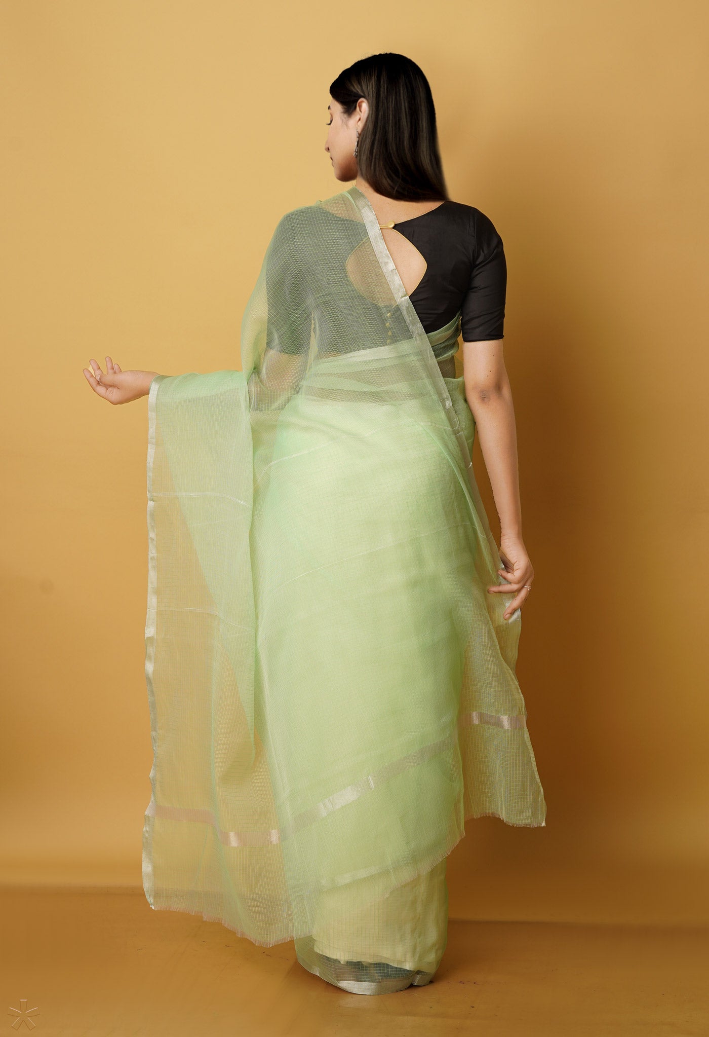 Light Green Pure Plain Kota Cotton Saree-UNM70620