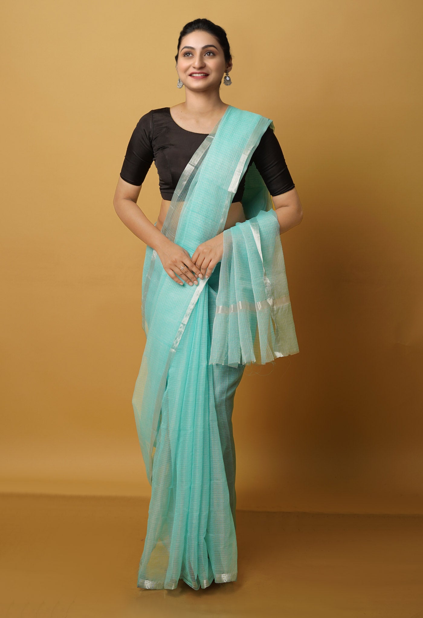 Green Pure Plain Kota Cotton Saree