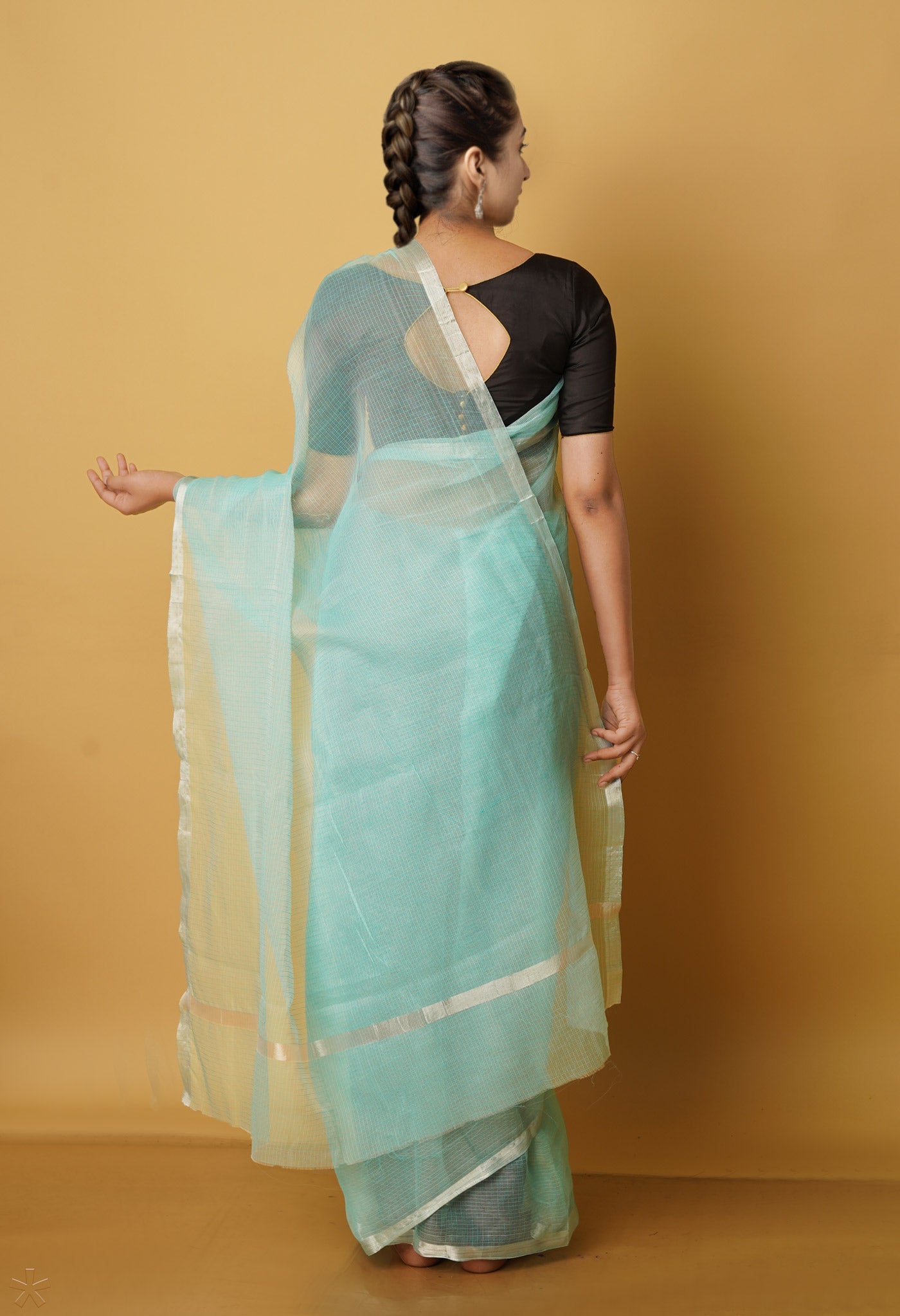 Green Pure Plain Kota Cotton Saree