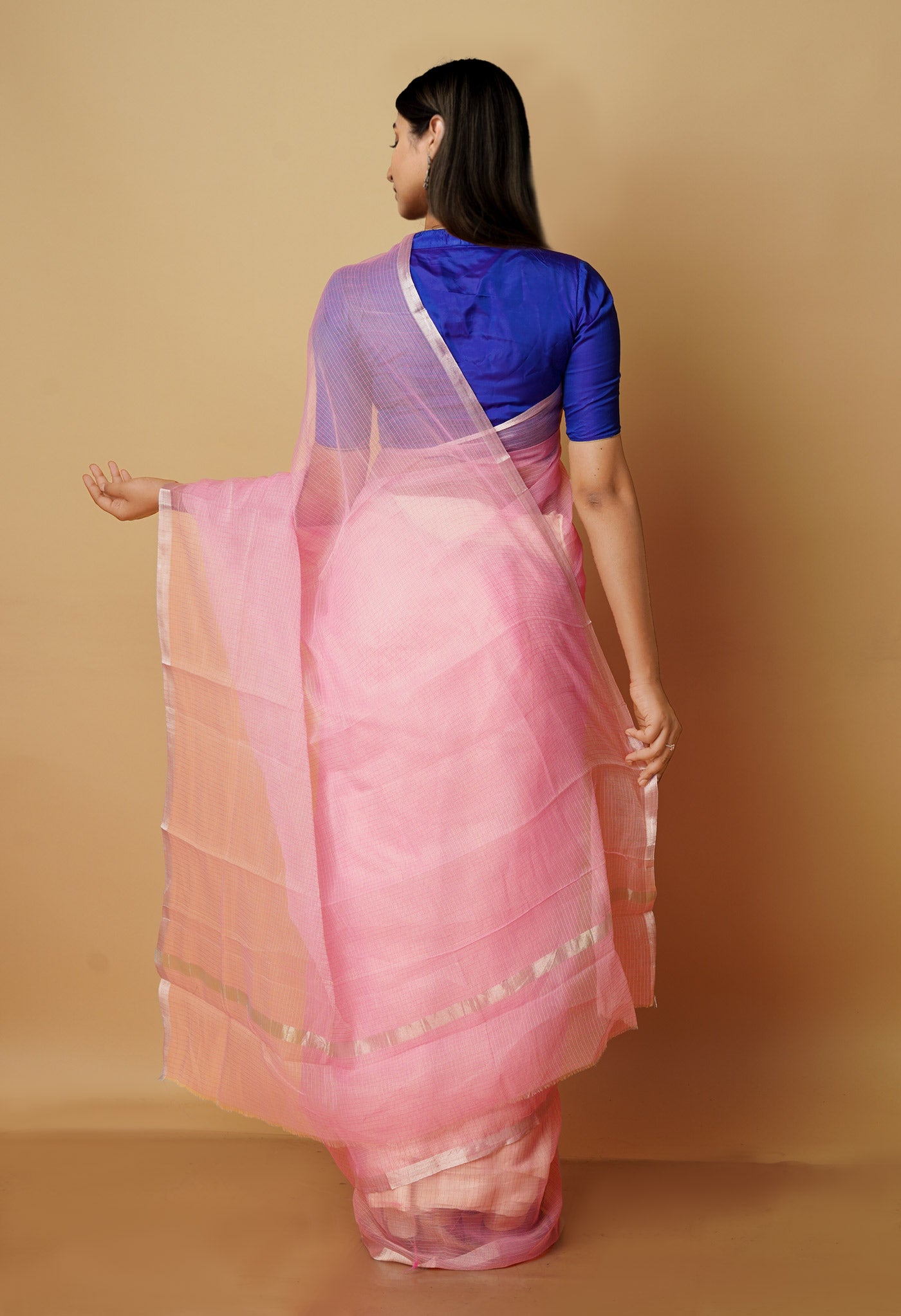Pink Pure Plain Kota Cotton Saree-UNM70623