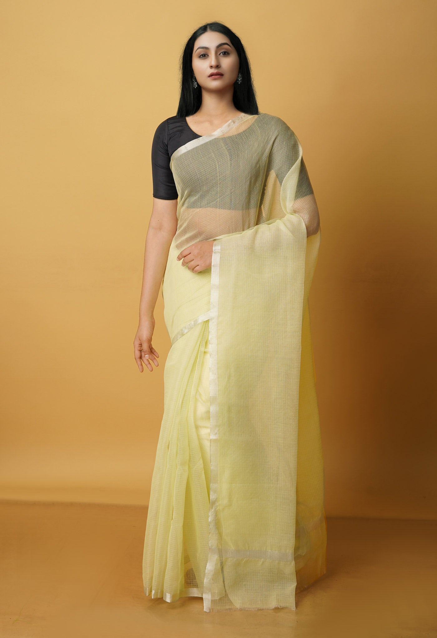 Green Pure Plain Kota Cotton Saree