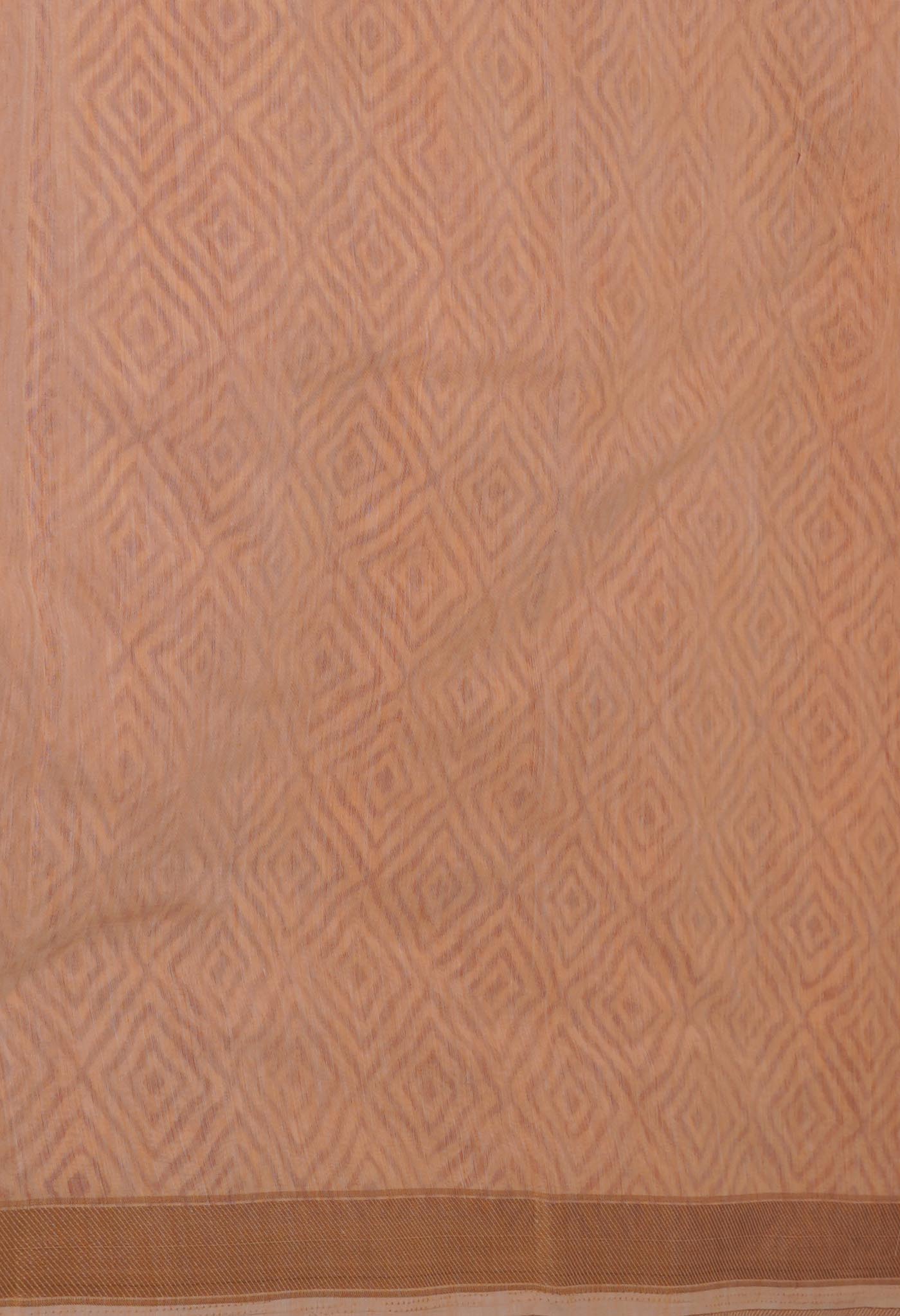 Peach Orange Block Printed Chanderi Sico Saree-UNM70663