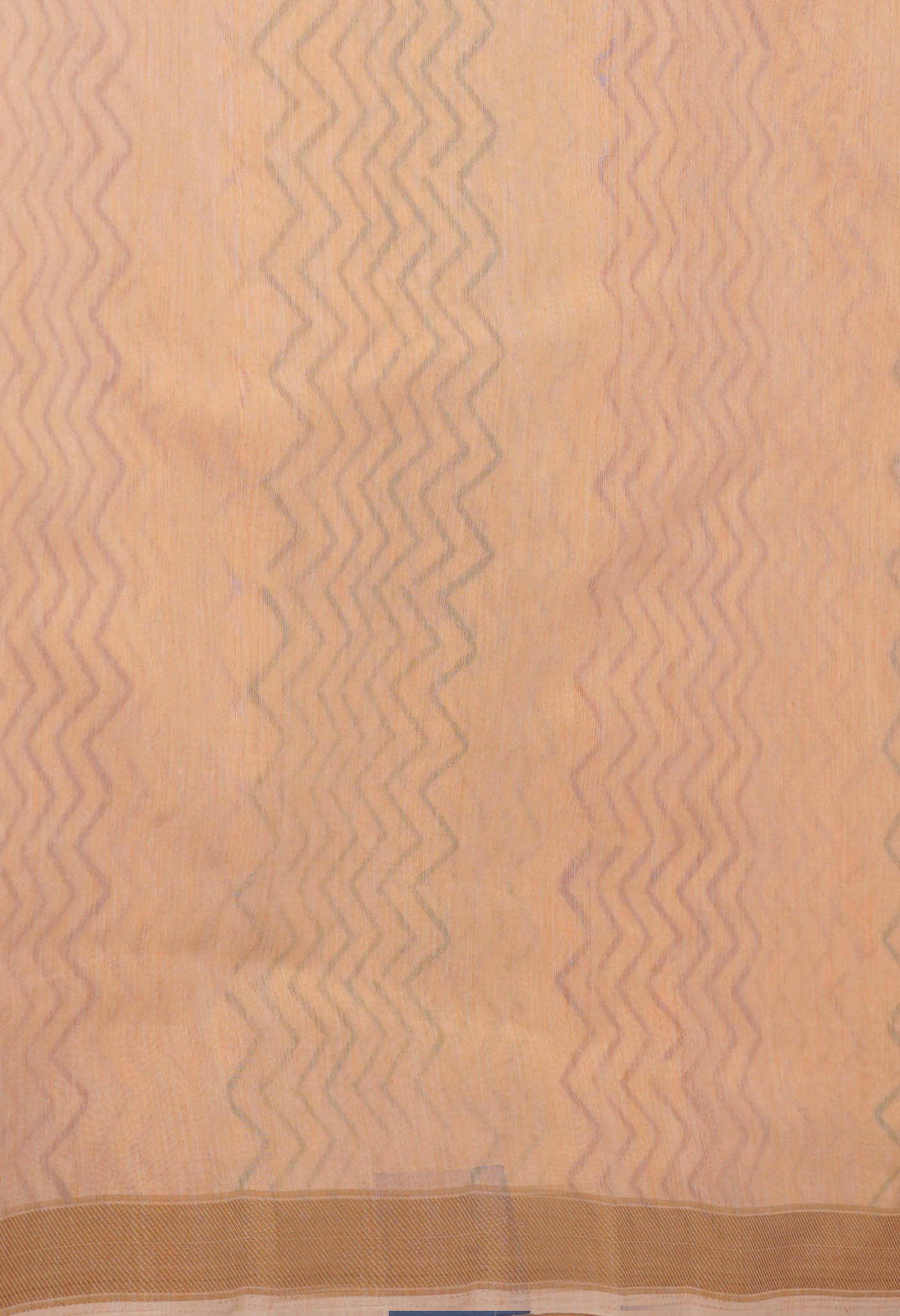 Peach Orange Pure Block Printed Chanderi Sico Saree-UNM70681