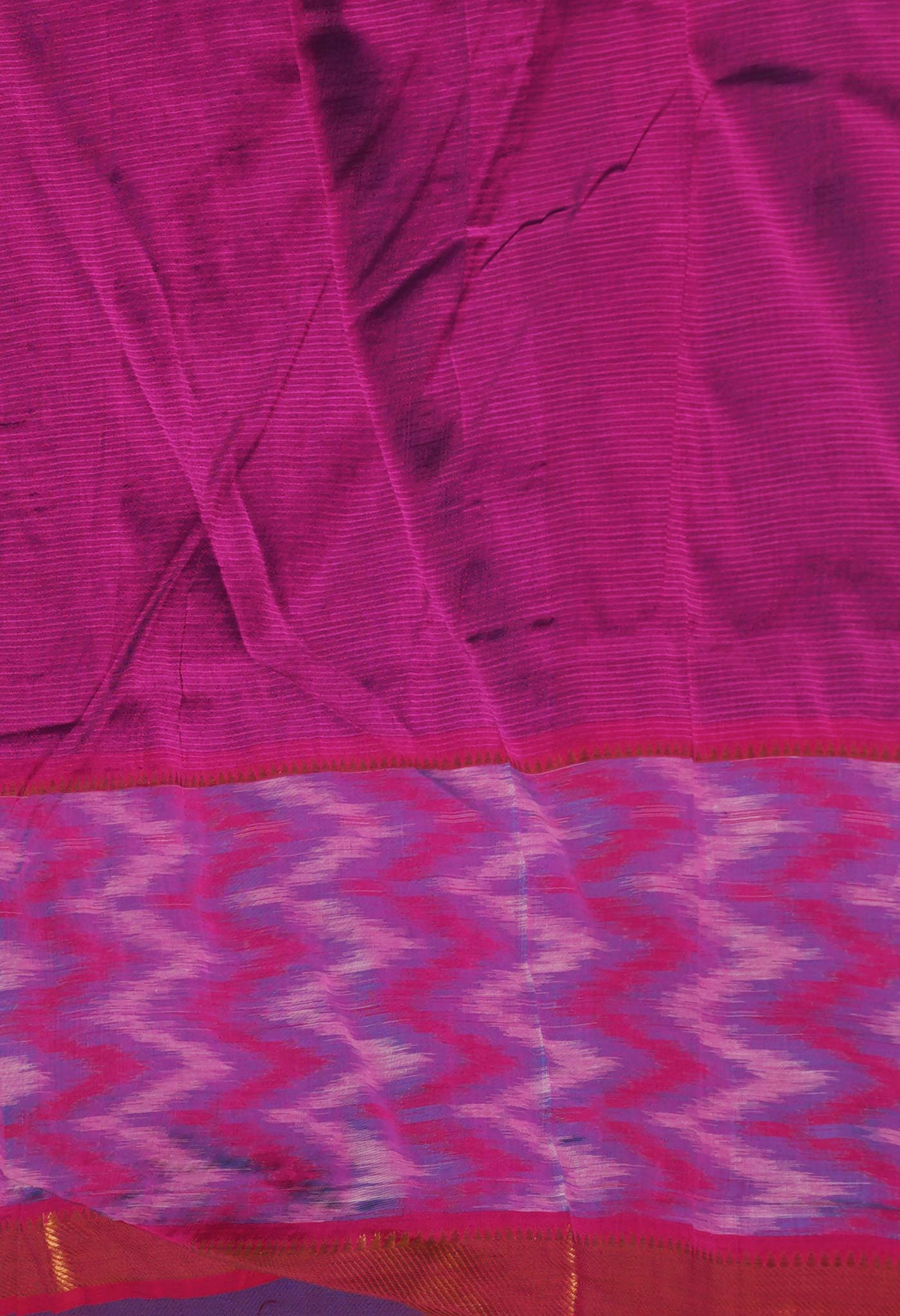 Blue Mangalgiri Silk Saree with pochampally border-UNM70797