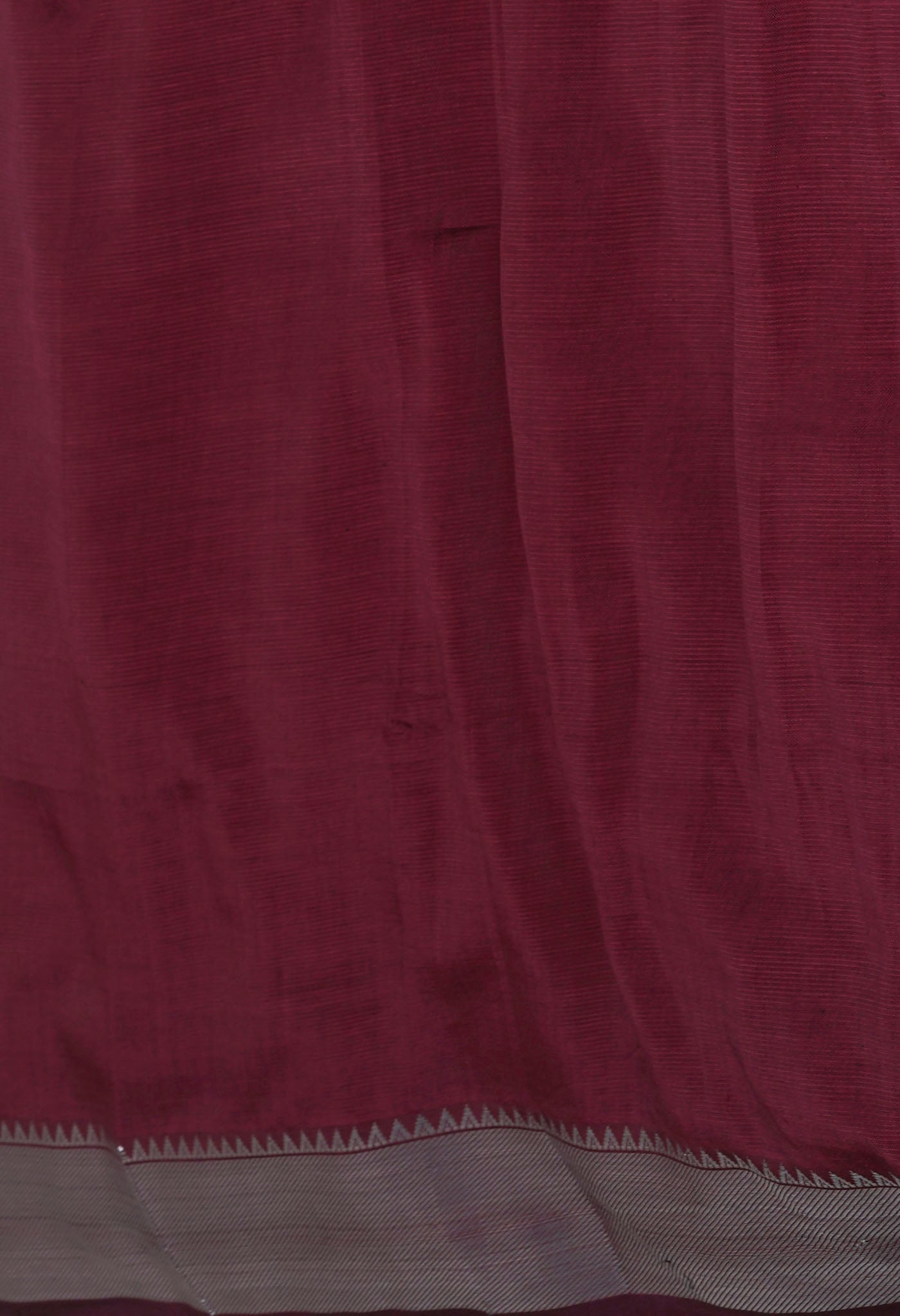 Maroon Mangalgiri Silk Saree with Silver border-UNM70809