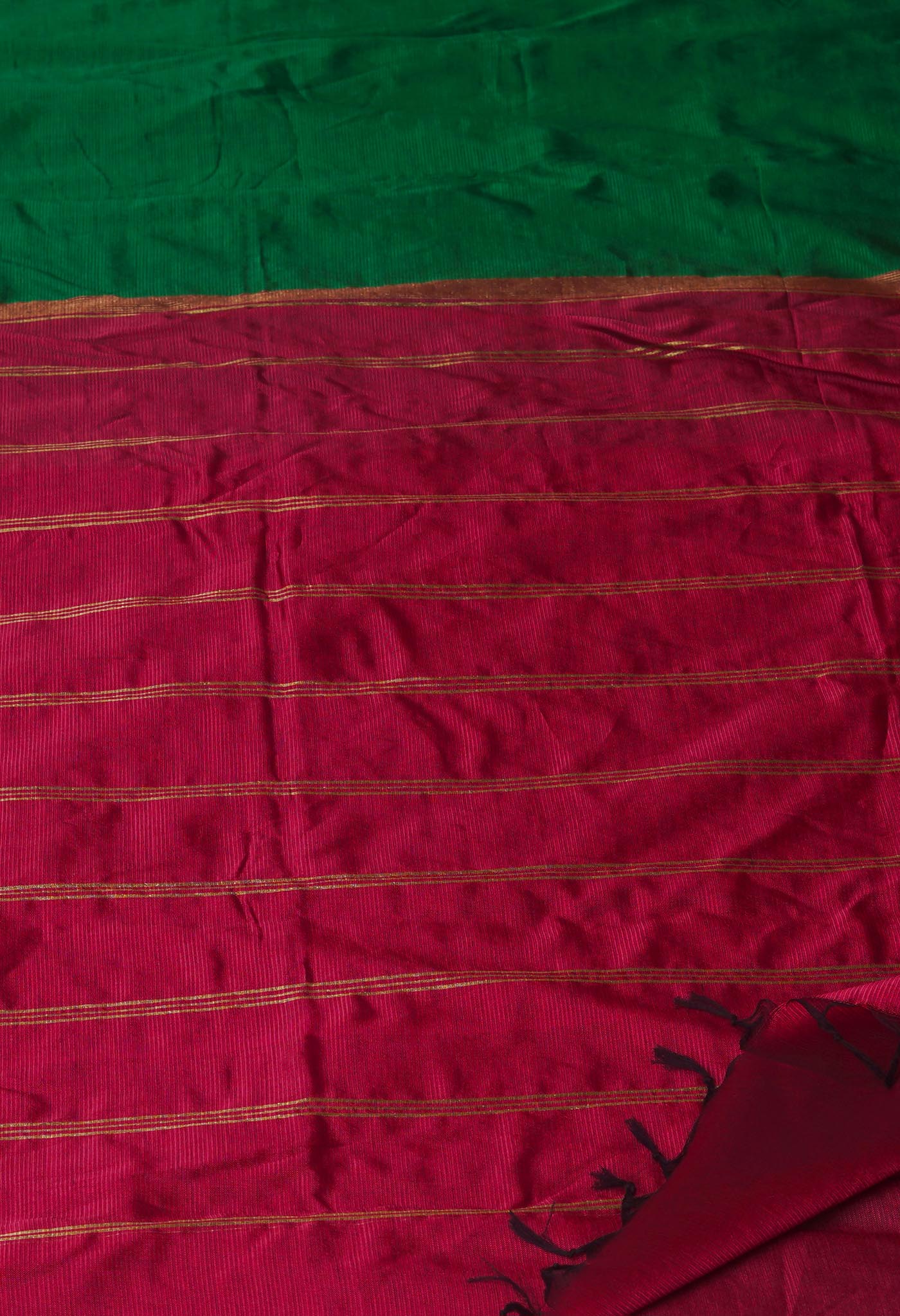 Dark Green Mangalgiri Silk Saree-UNM70815