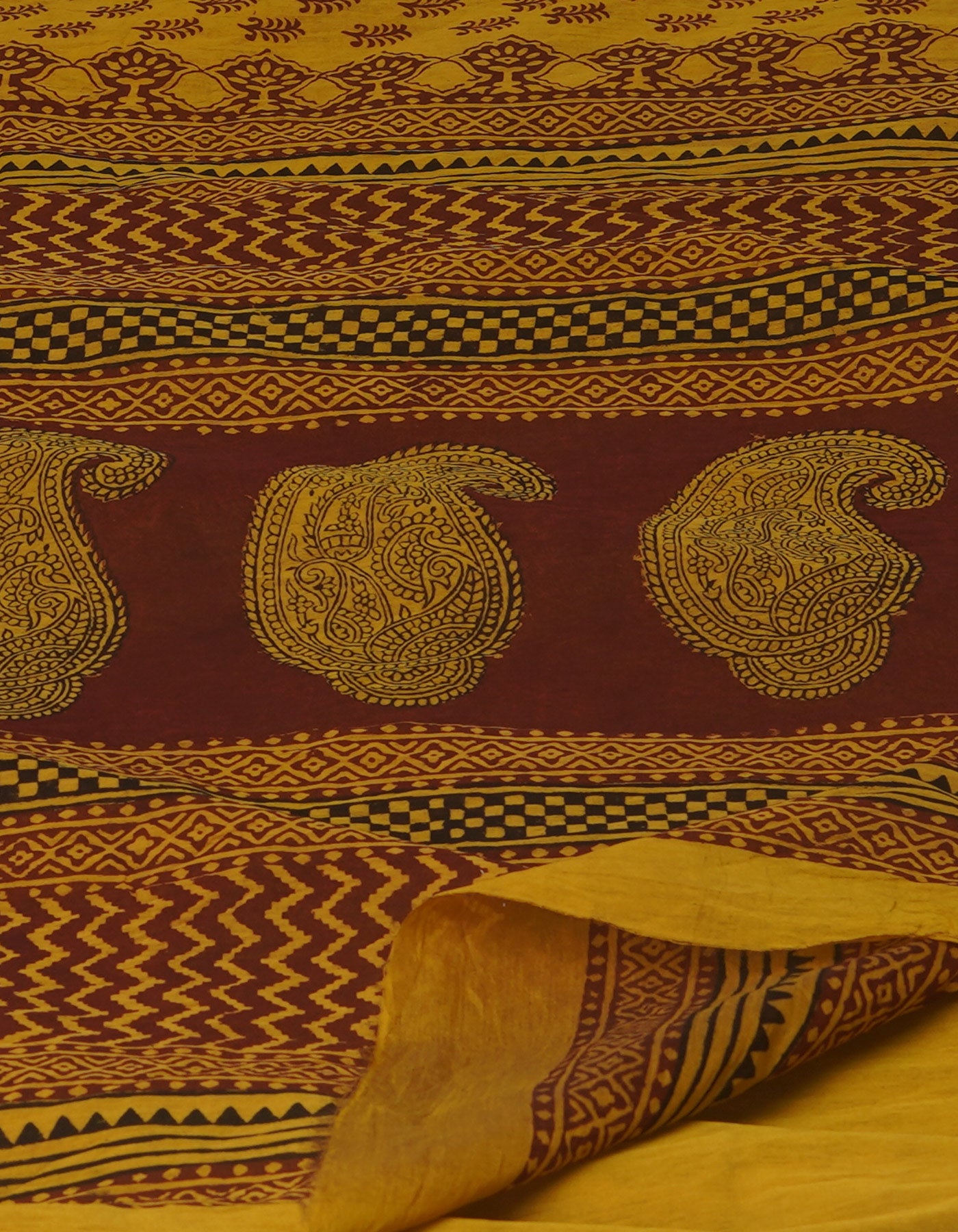 Mehndi Green Art Chanderi Bagh Printed Cotton Saree-UNM70854