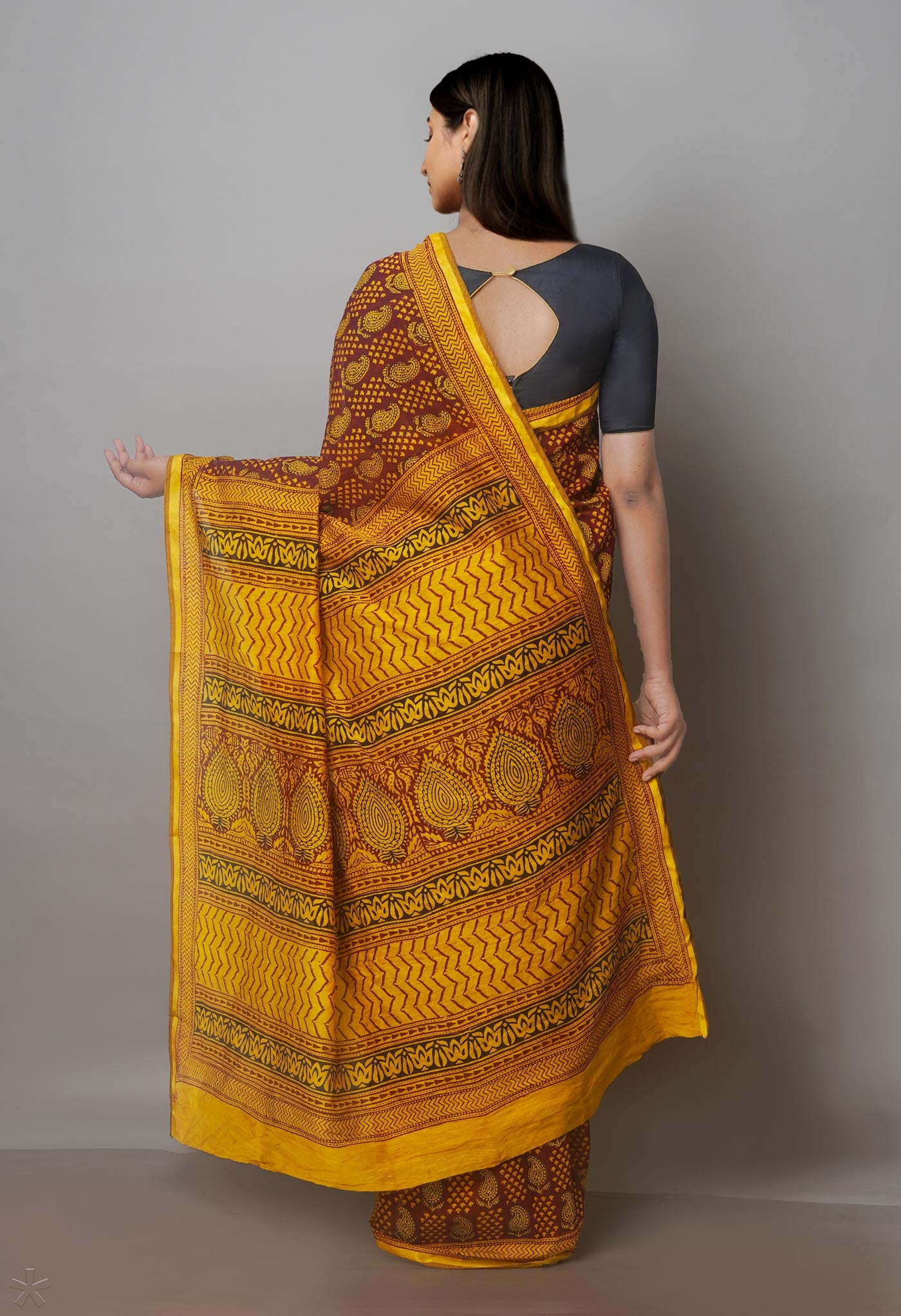 Green Art Chanderi Bagh Printed Cotton Saree