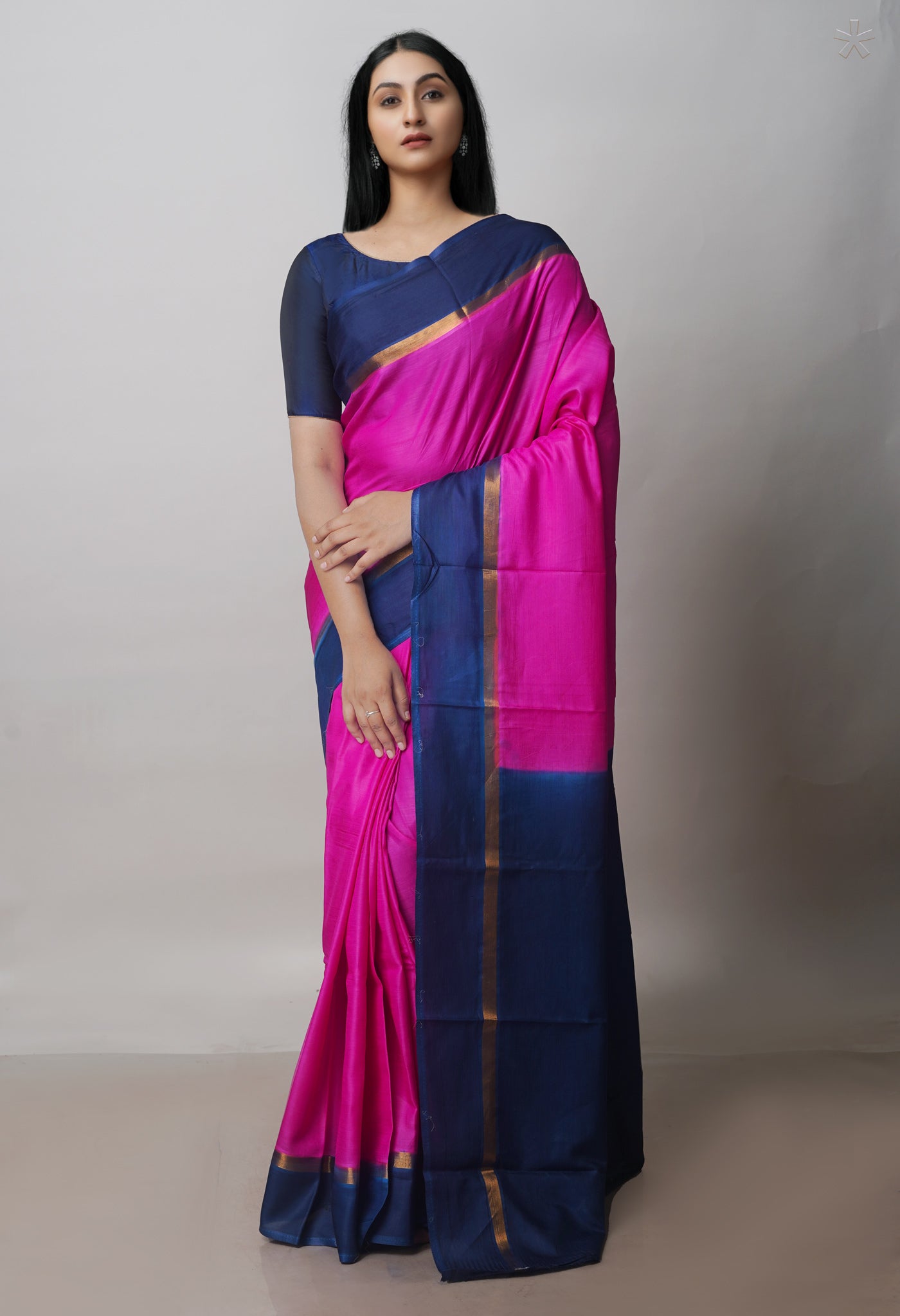 Pink Mangalagiri Silk Saree-UNM70890