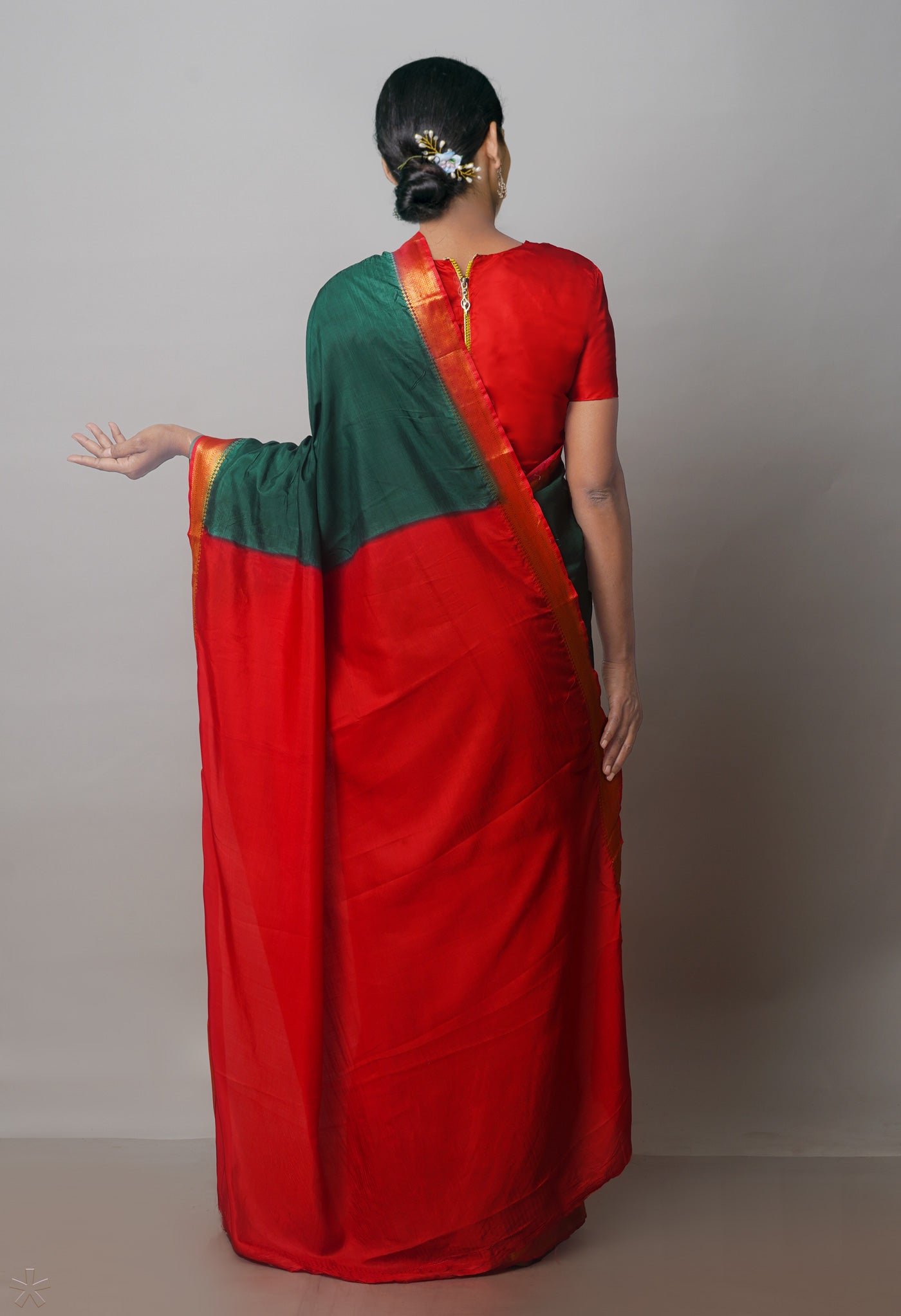 Green Mangalagiri Silk Saree-UNM70903