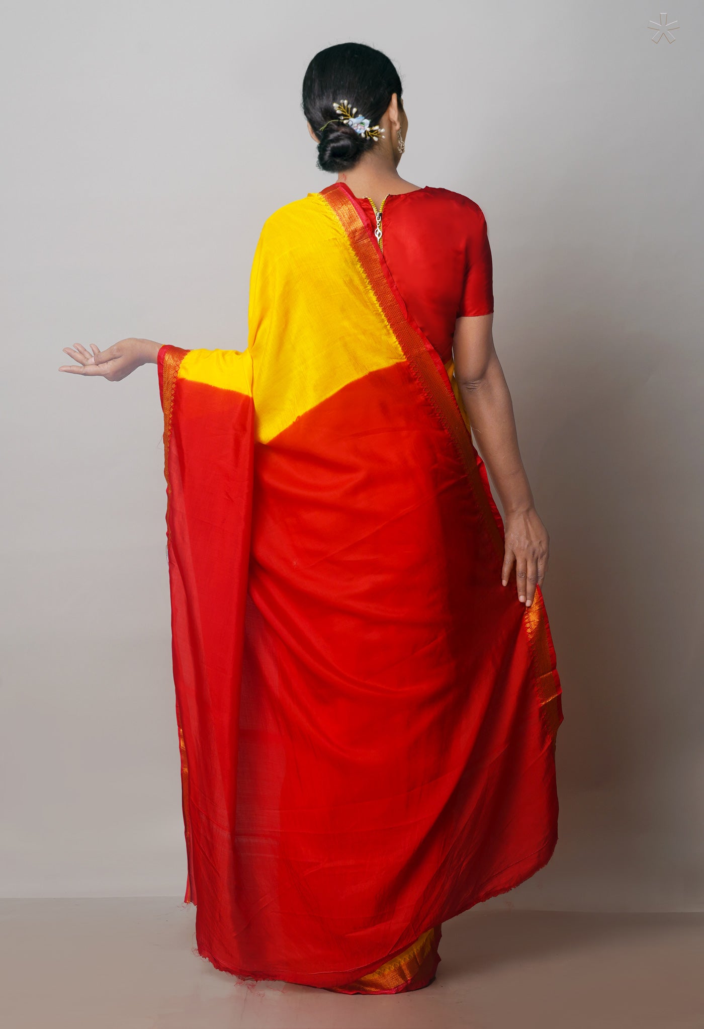 Yellow Mangalagiri Silk Saree-UNM70908