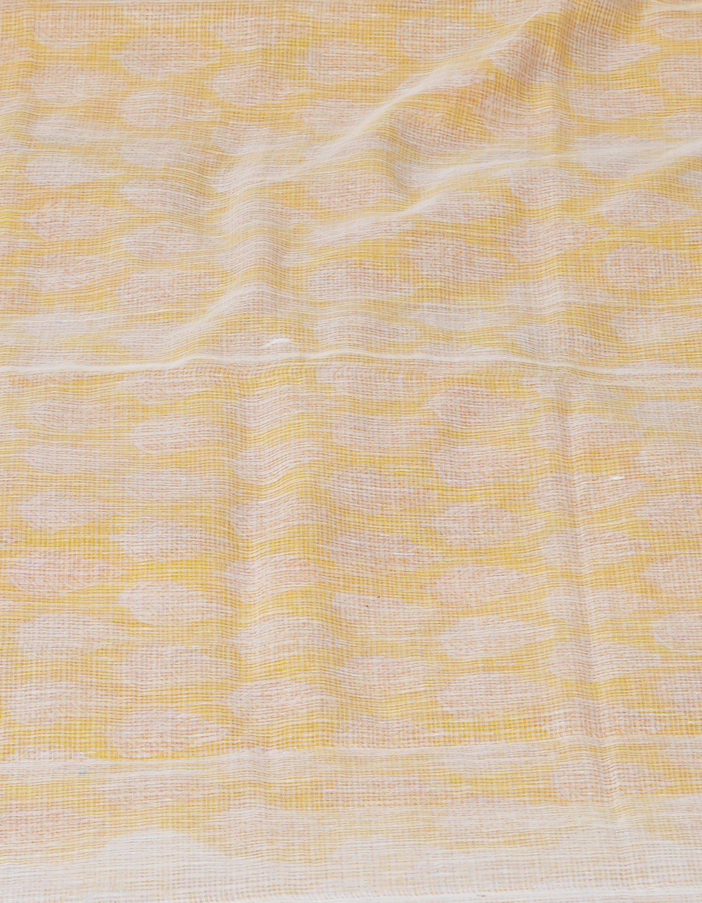 Yellow Block Printed Kota Saree-UNM70935