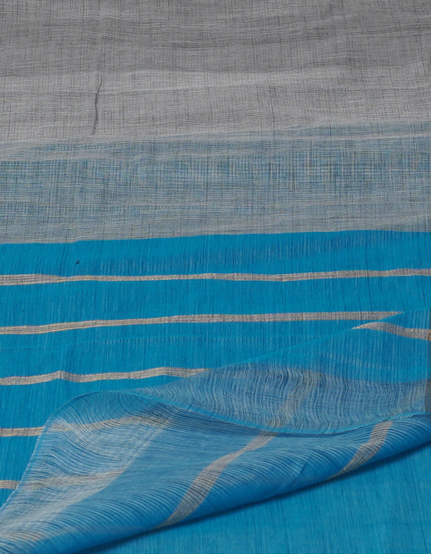 Grey Pure Handloom Mangalagiri Cotton Saree-UNM70988