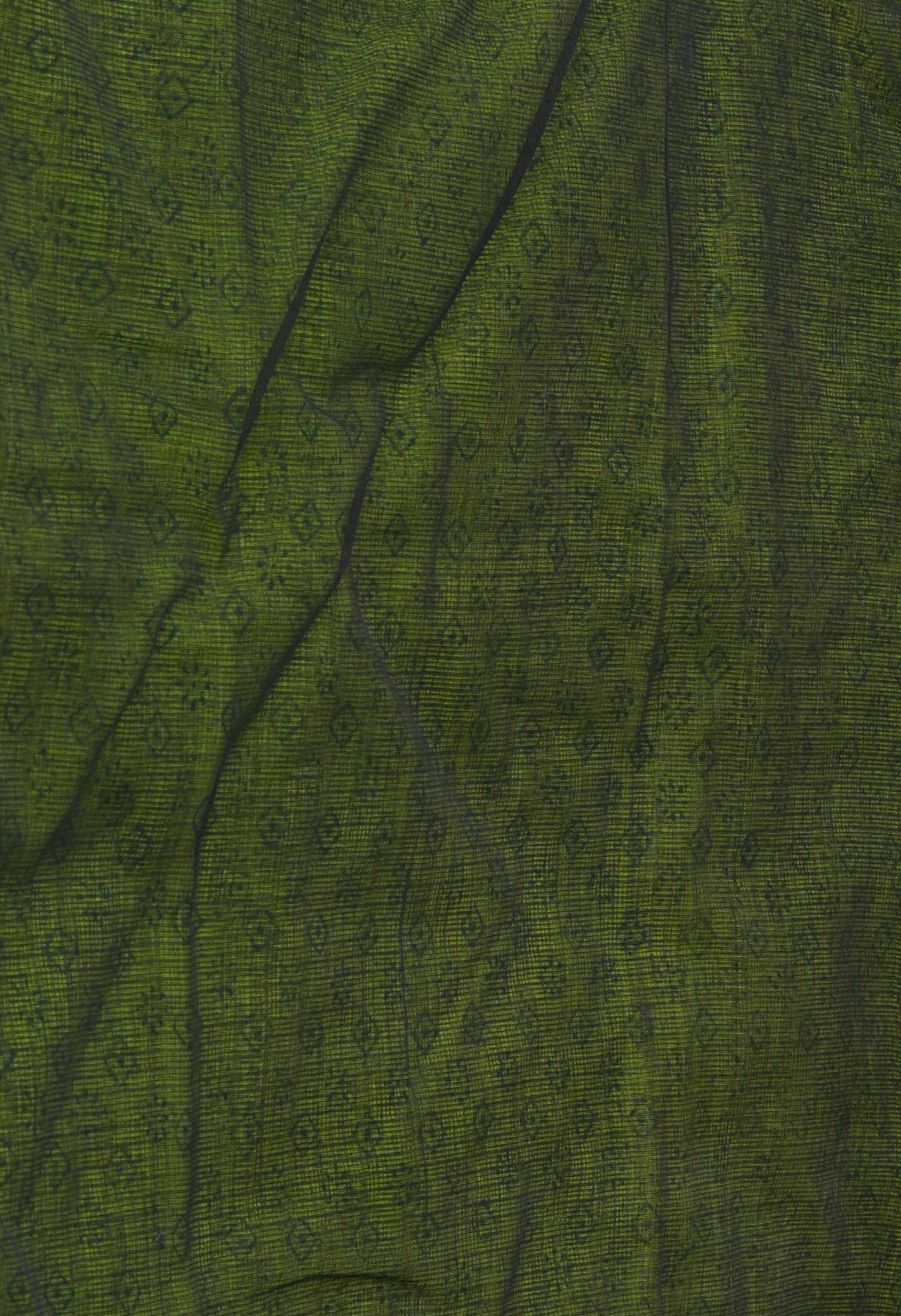 Green Pure Block Printed Kota Cotton Sarees-UNM71045