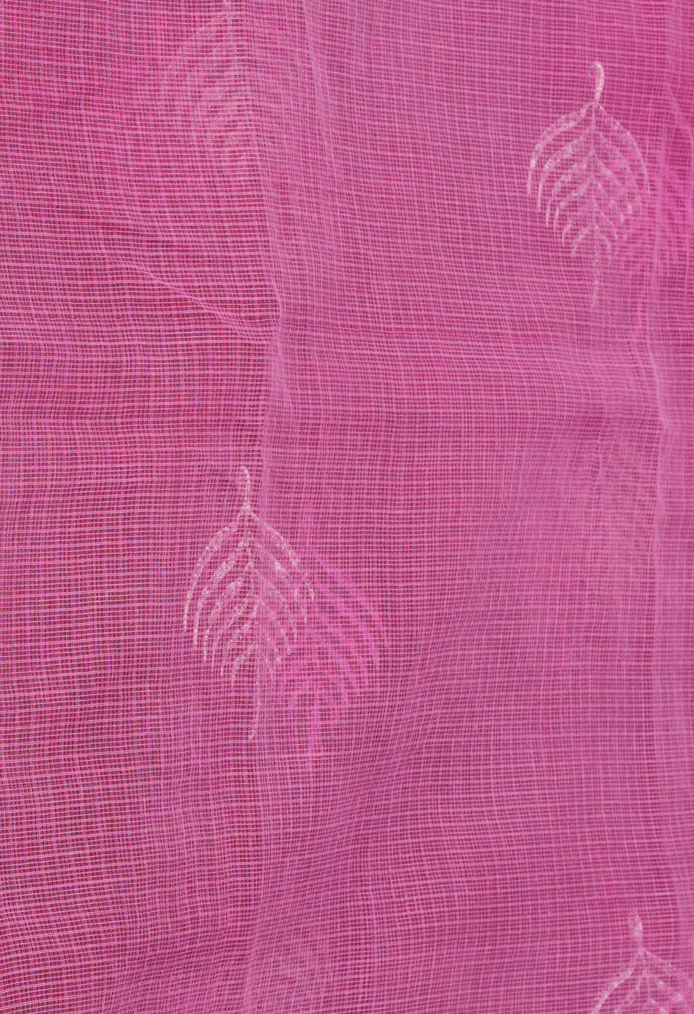 Maroon Pure Block Printed Kota Cotton Sarees-UNM71051