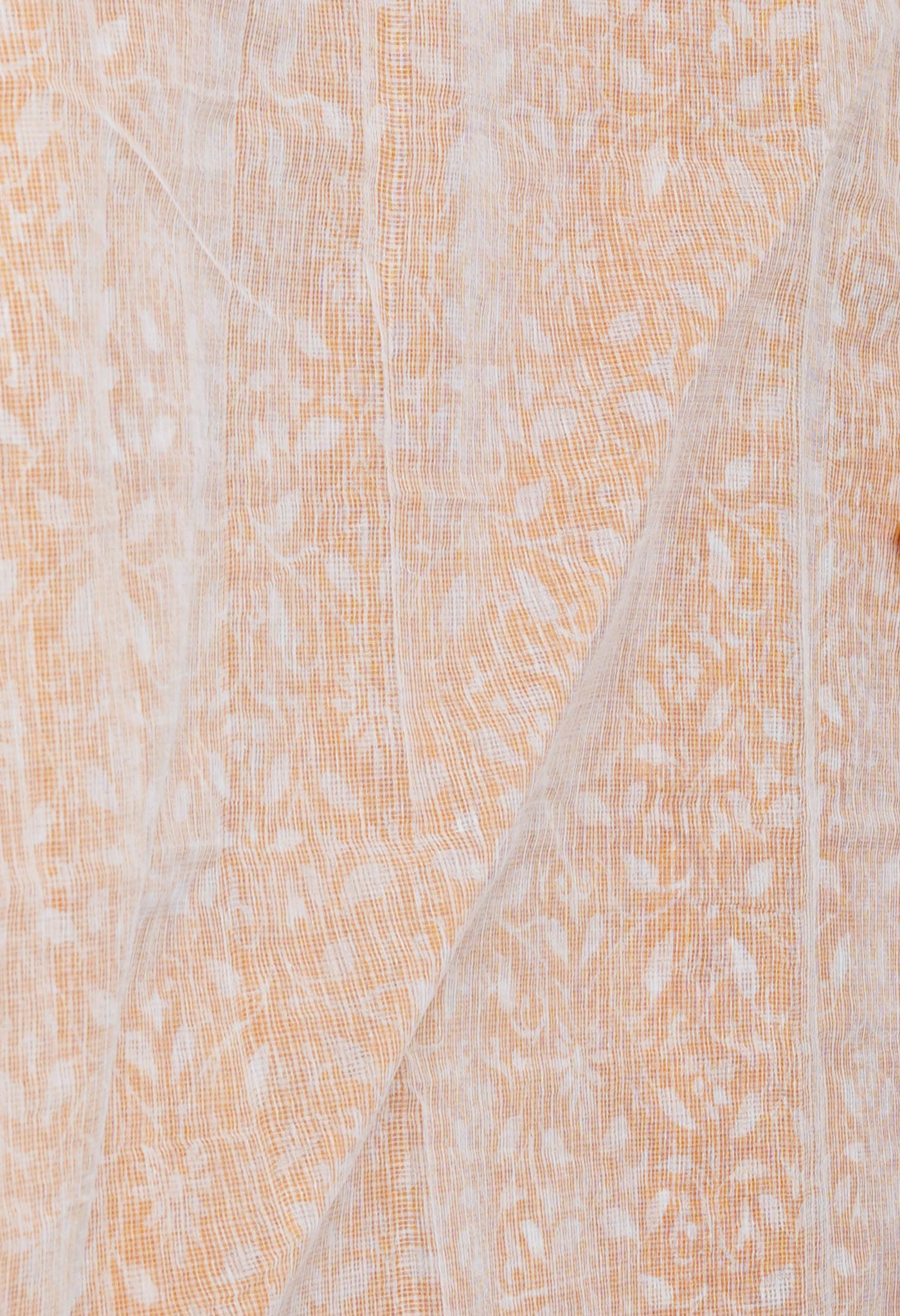 Orange Pure Block Printed Kota Cotton Saree- UNM71105