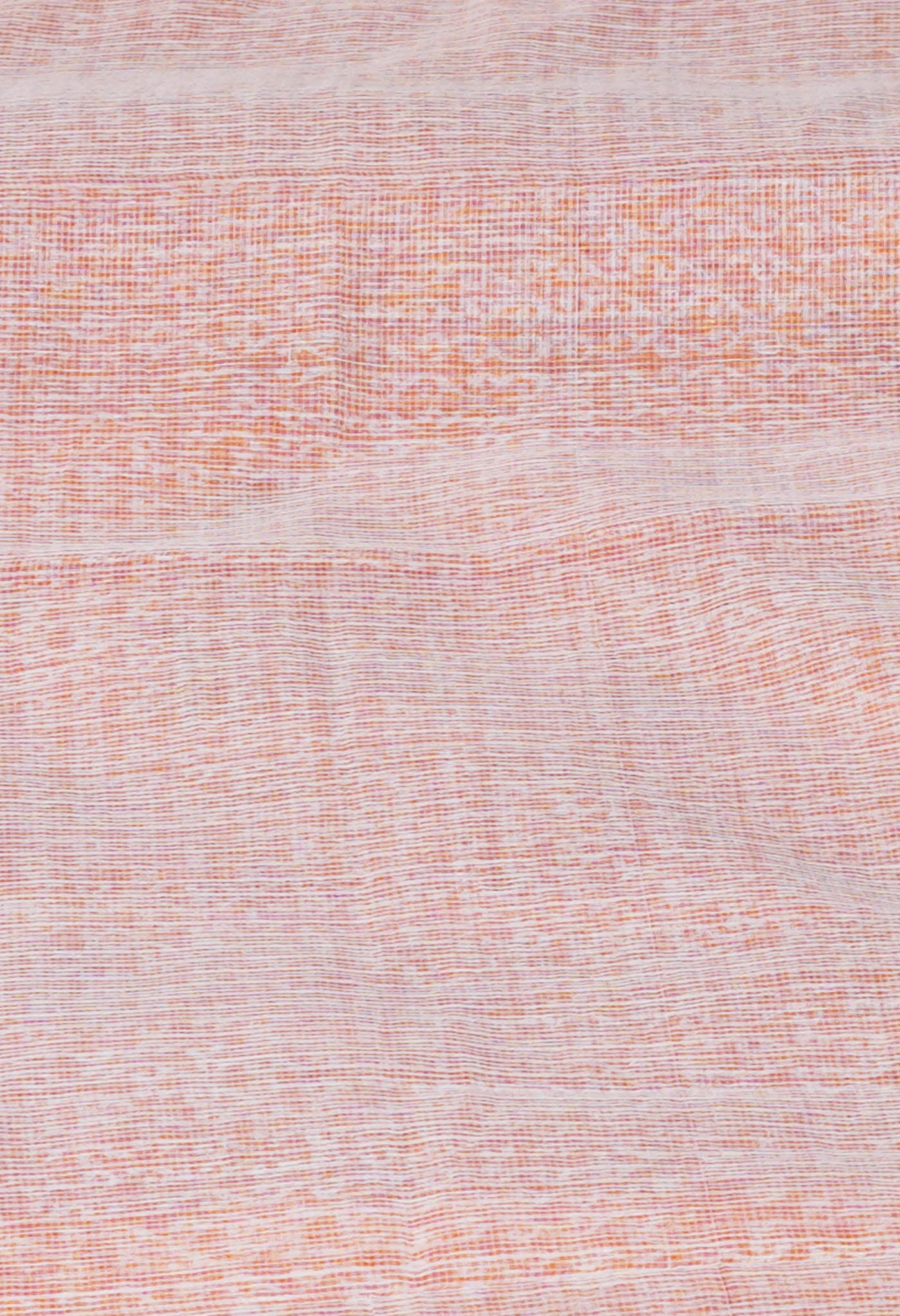 Orange Pure Block Printed Kota Cotton Saree- UNM71116