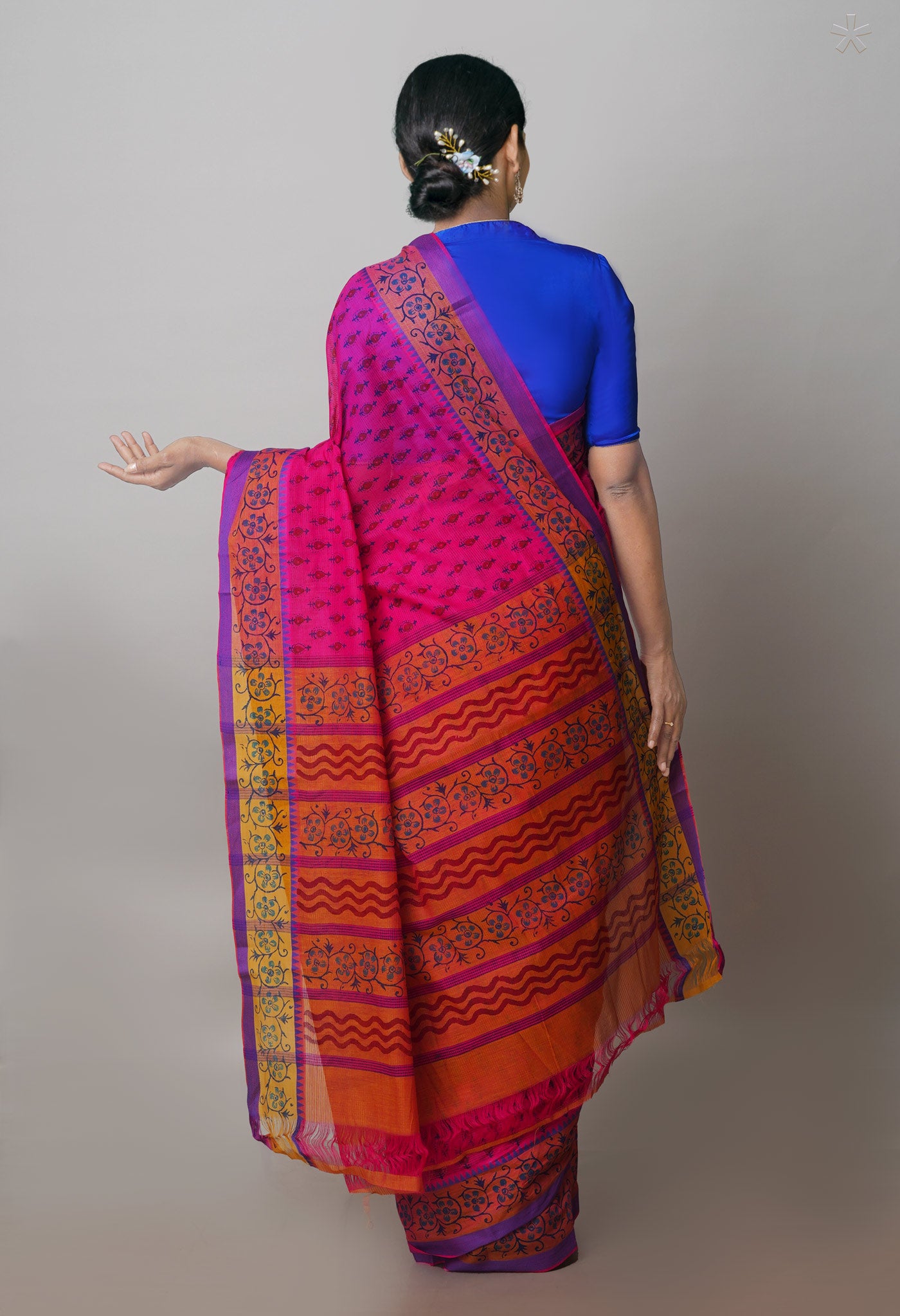 Pink Mangalagiri Cotton Saree-UNM71184