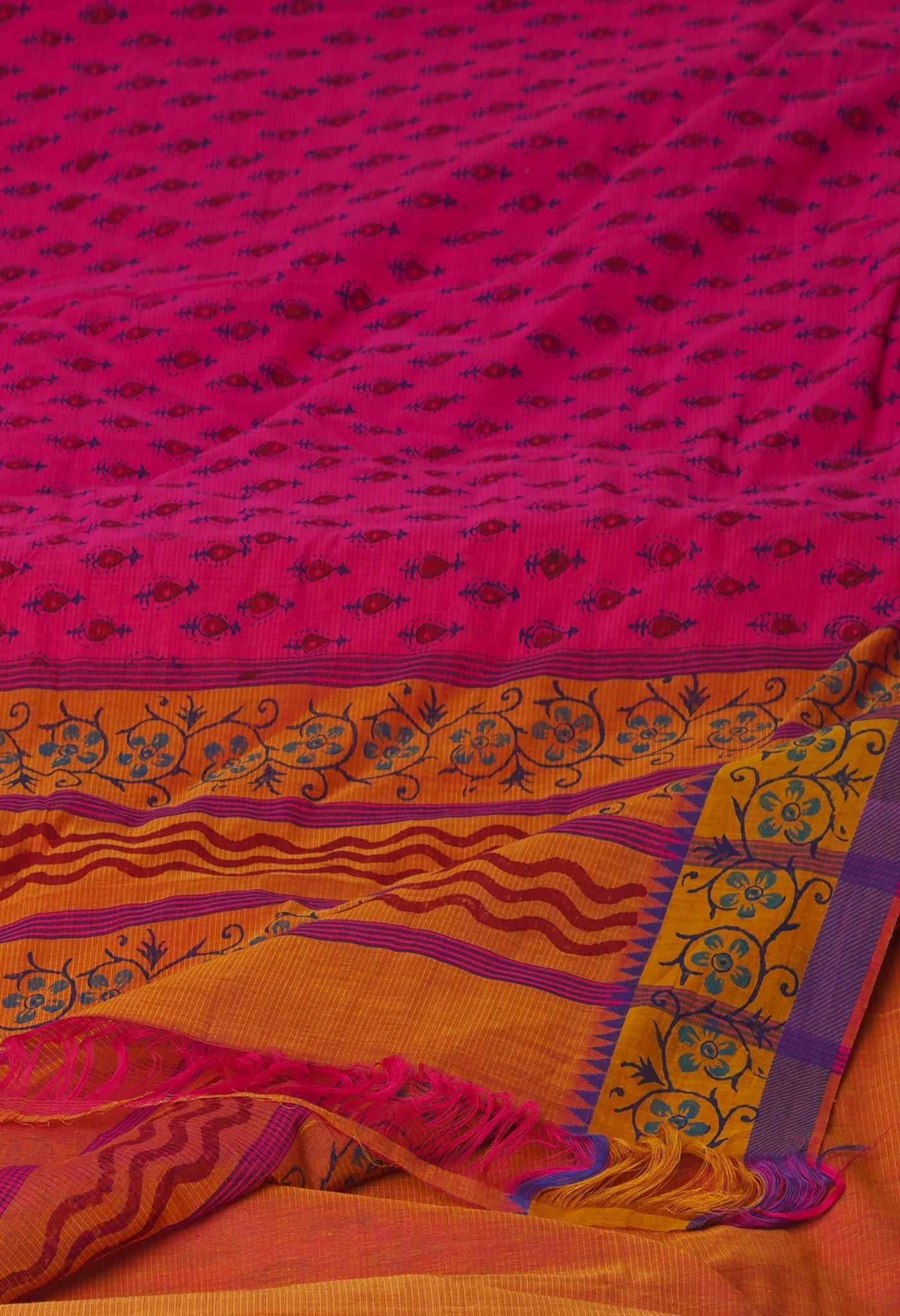 Pink Mangalagiri Cotton Saree-UNM71184