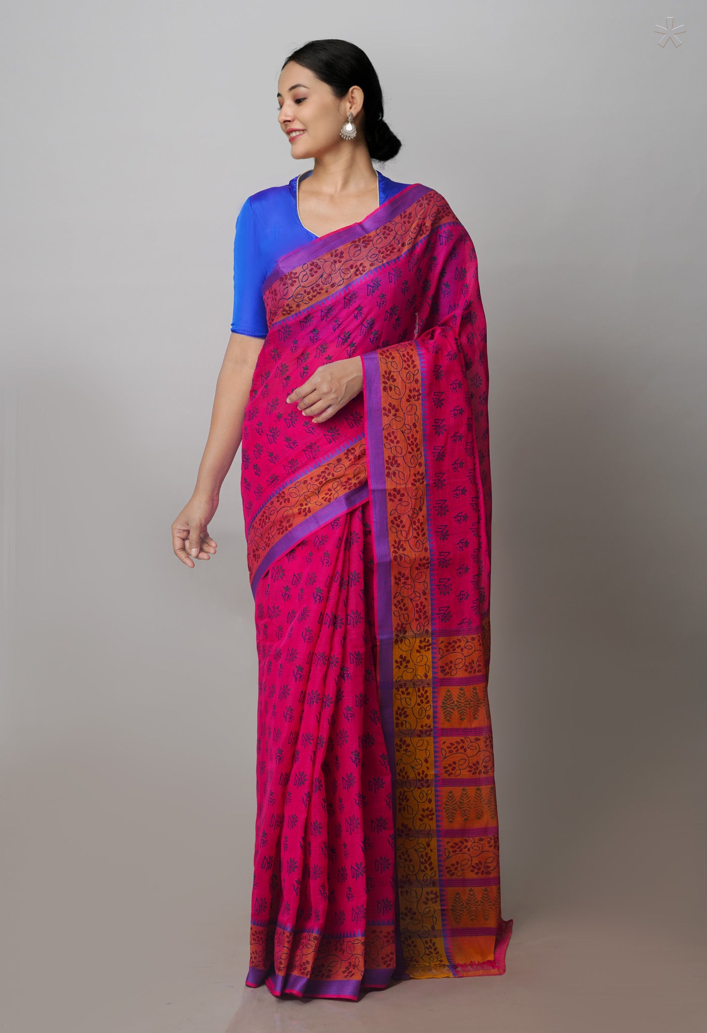 Pink Mangalagiri Cotton Saree-UNM71185