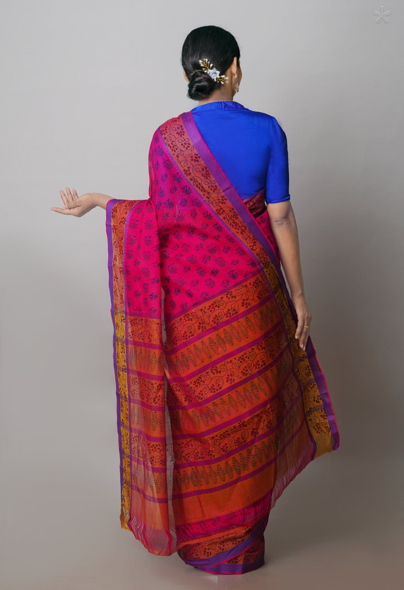 Pink Mangalagiri Cotton Saree-UNM71185