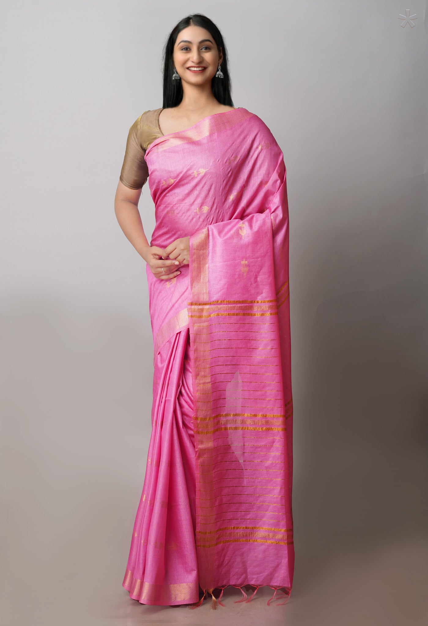 Light Pink Chanderi Sico Saree-UNM71246