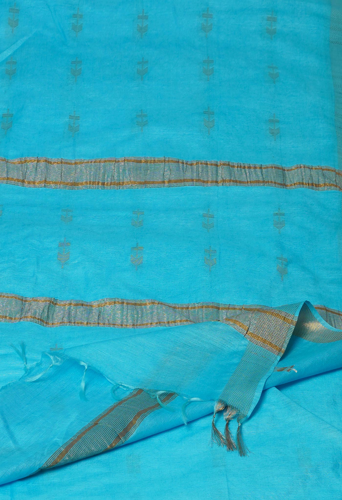 Sky Blue Chanderi Sico Saree-UNM71251