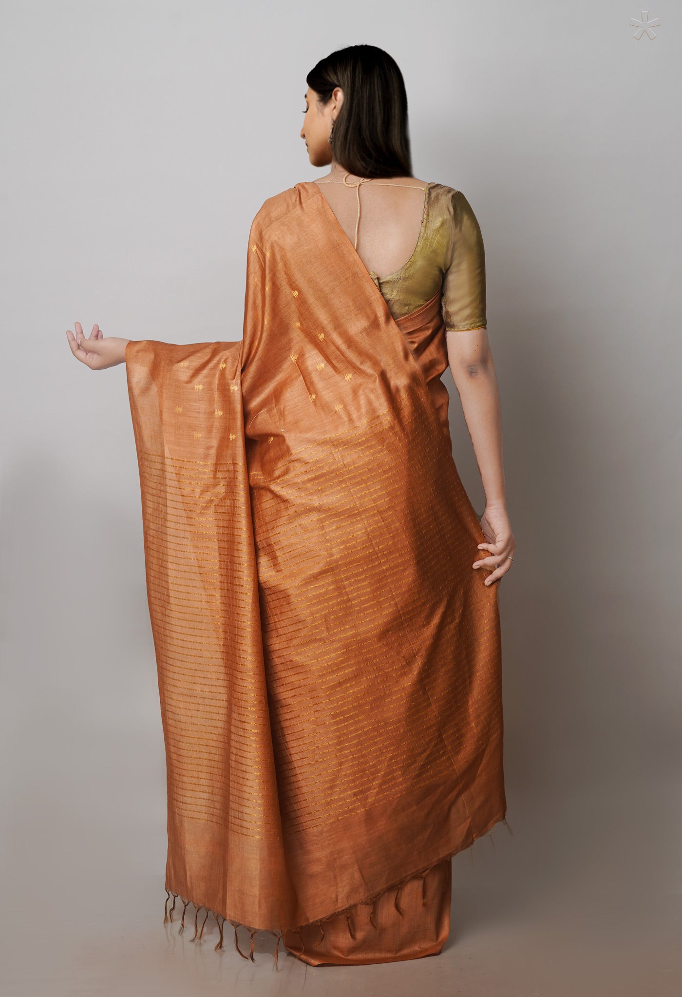Brown Chanderi Sico Saree-UNM71254