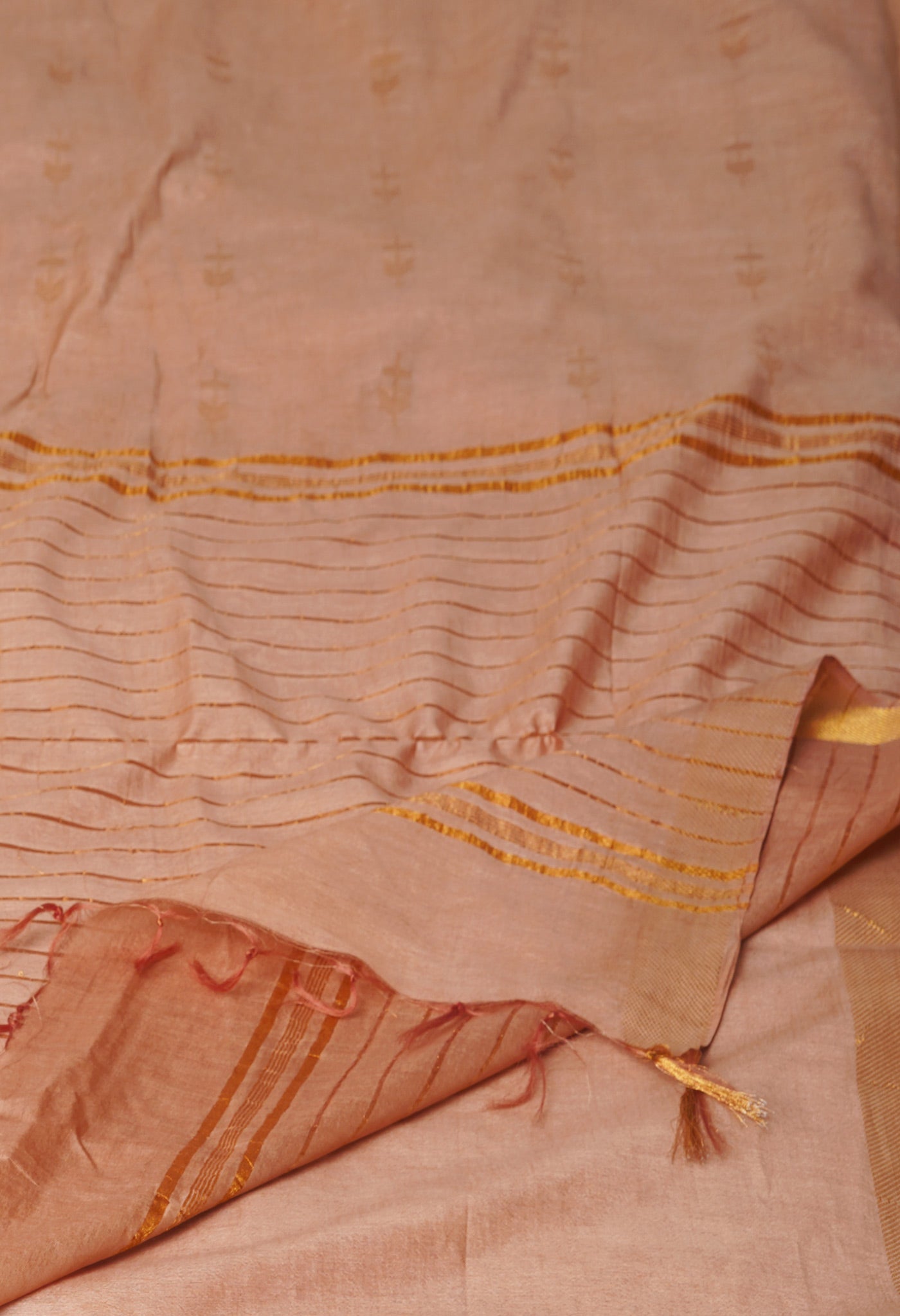 Fawn Brown Chanderi Sico Saree-UNM71255