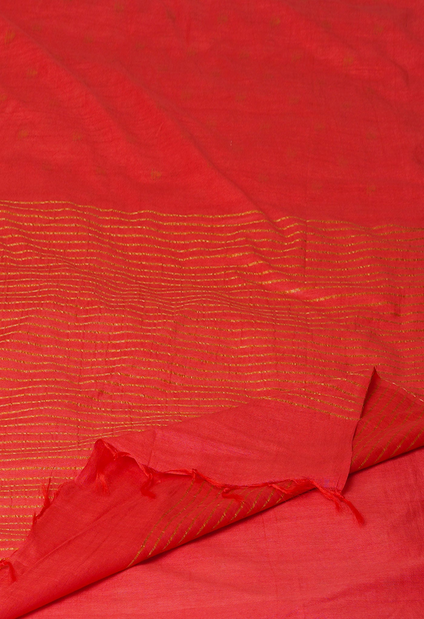 Vermilion Orange Chanderi Sico Saree-UNM71256