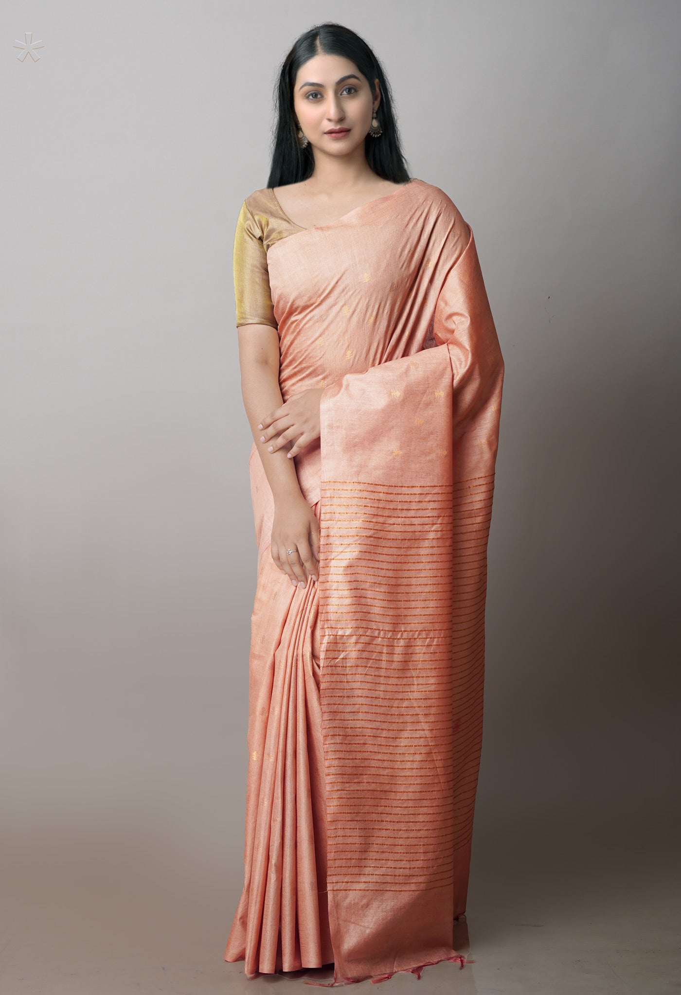 Persian Orange Chanderi Sico Saree-UNM71260