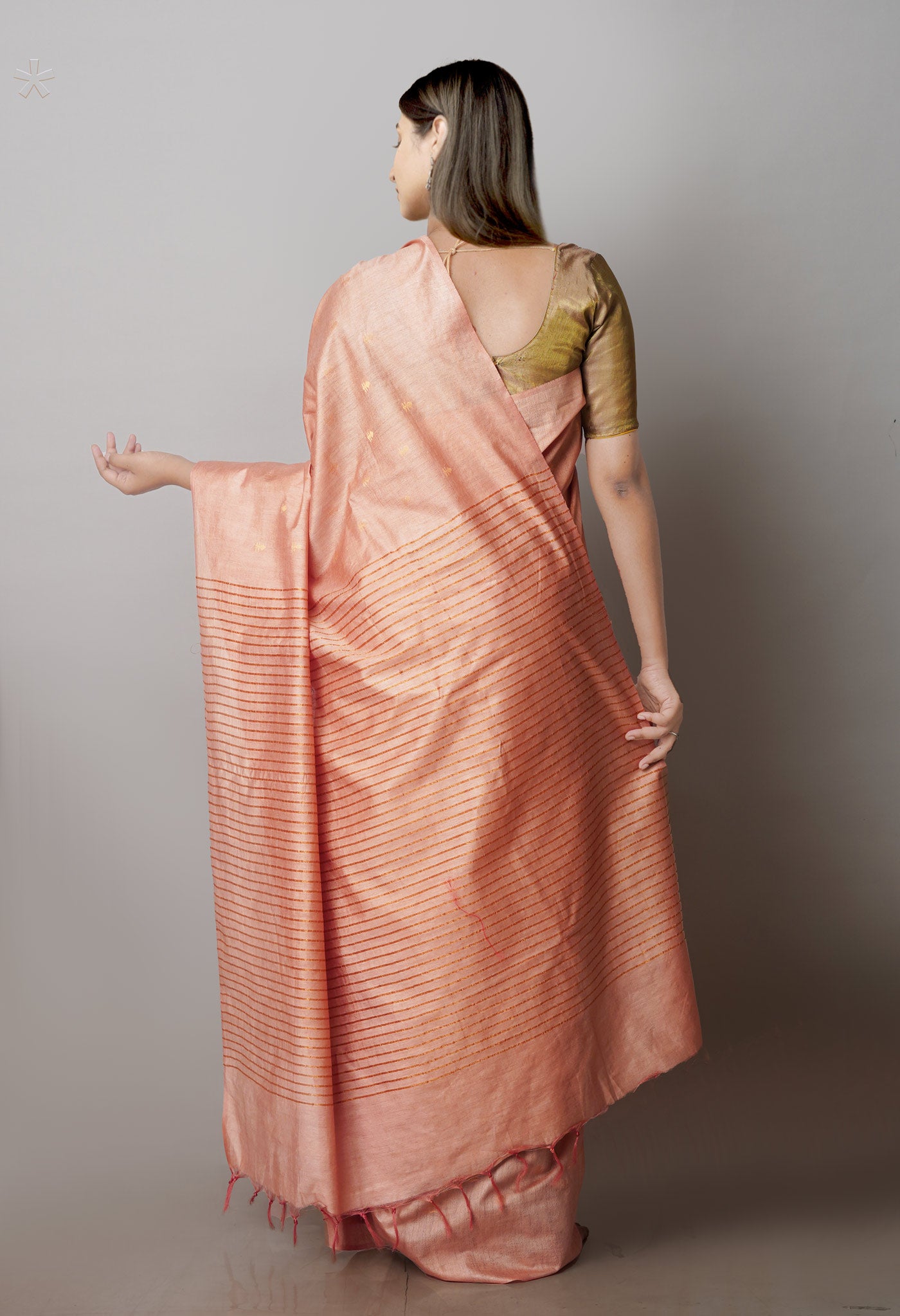 Persian Orange Chanderi Sico Saree-UNM71260