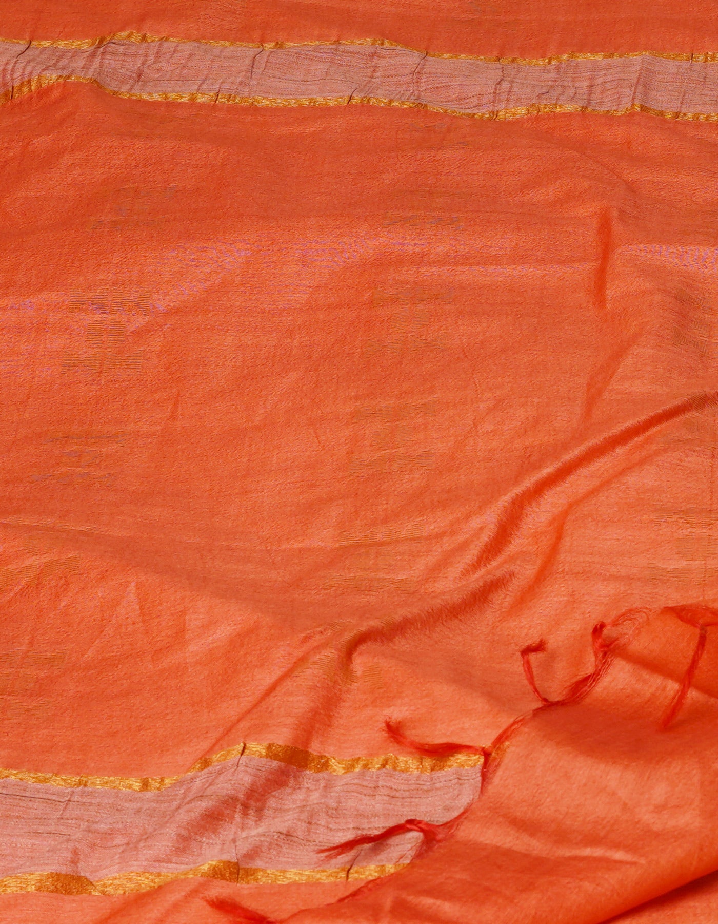 Orange Chanderi Sico Saree-UNM71277