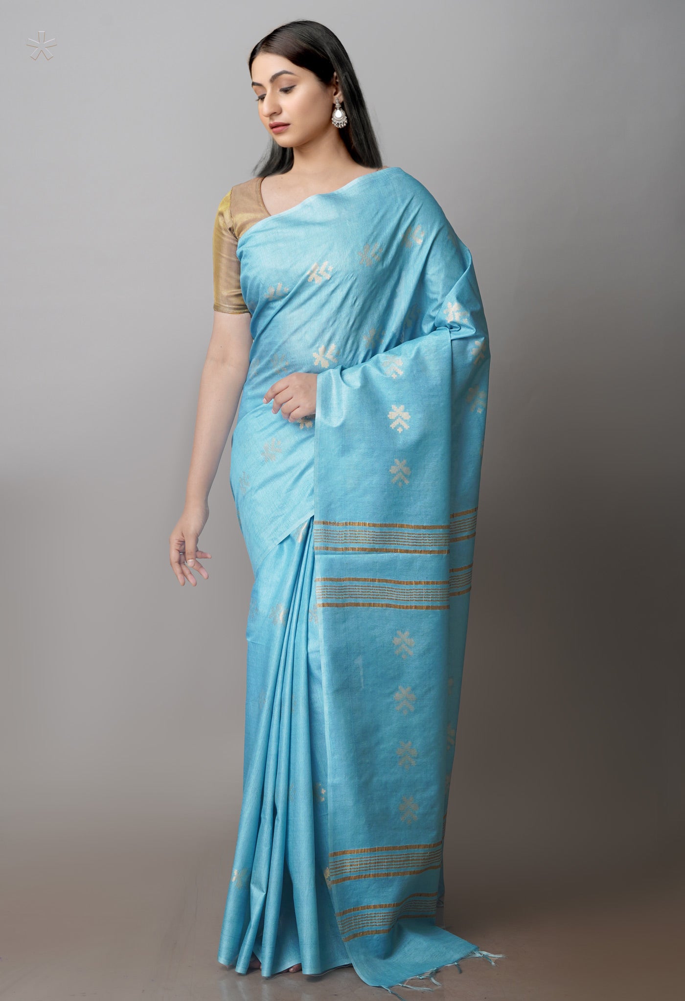 Pine Green Chanderi Sico Saree-UNM71278