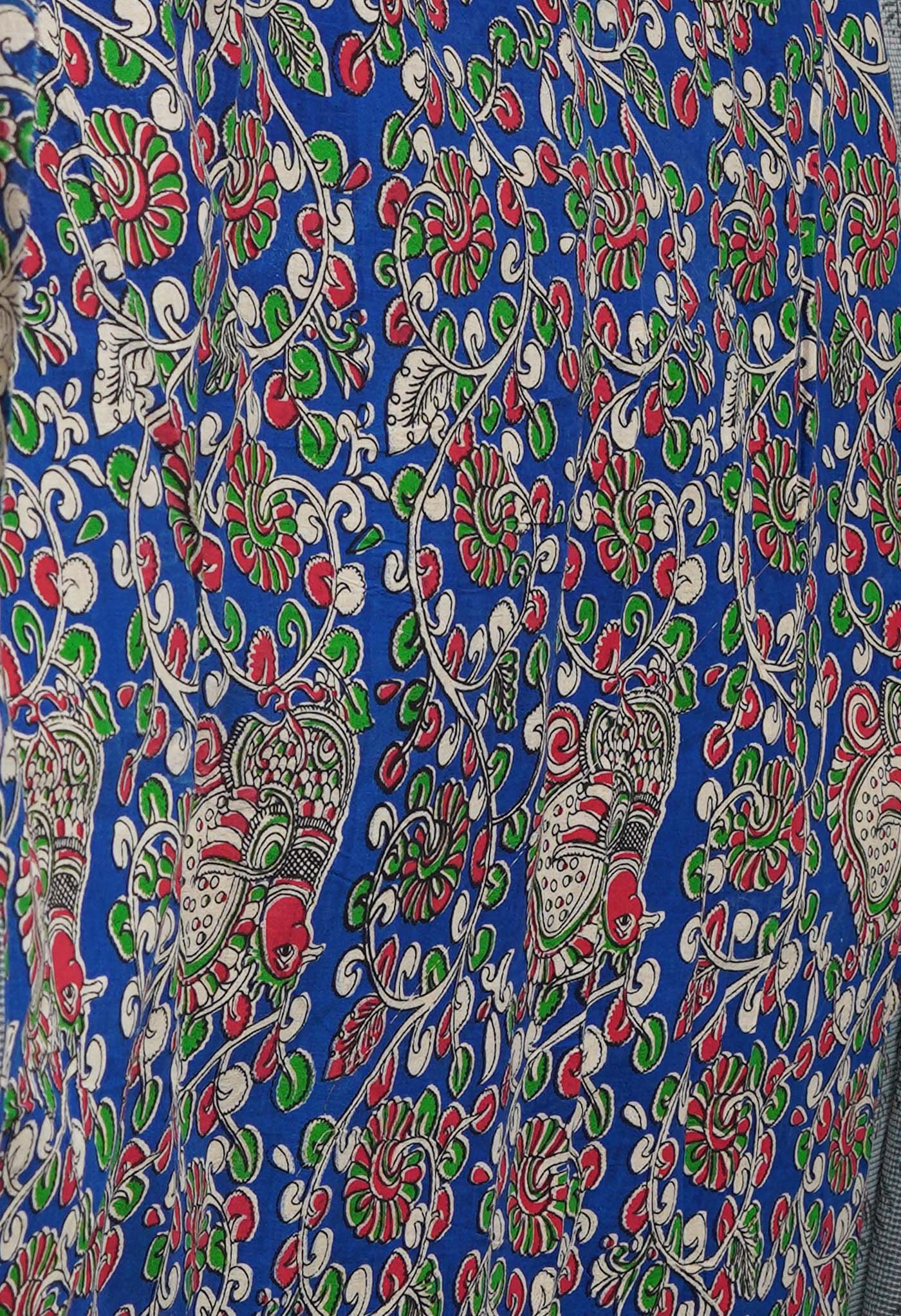 Grey Block Printed Supernet Saree