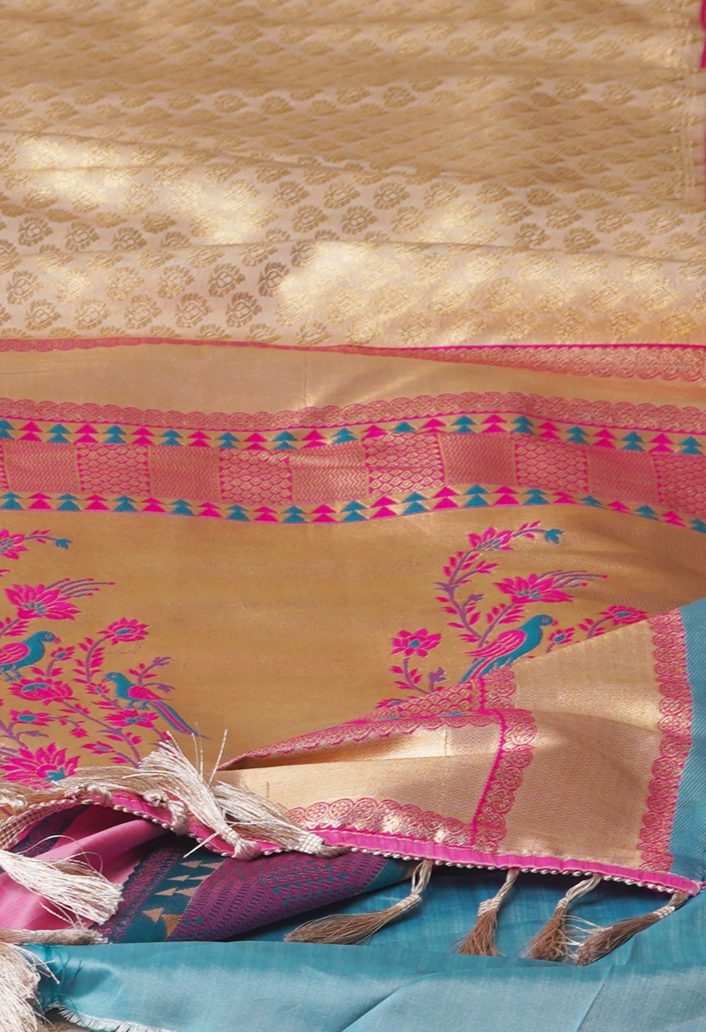 Cream Kanjivaram Silk Saree-UNM71392