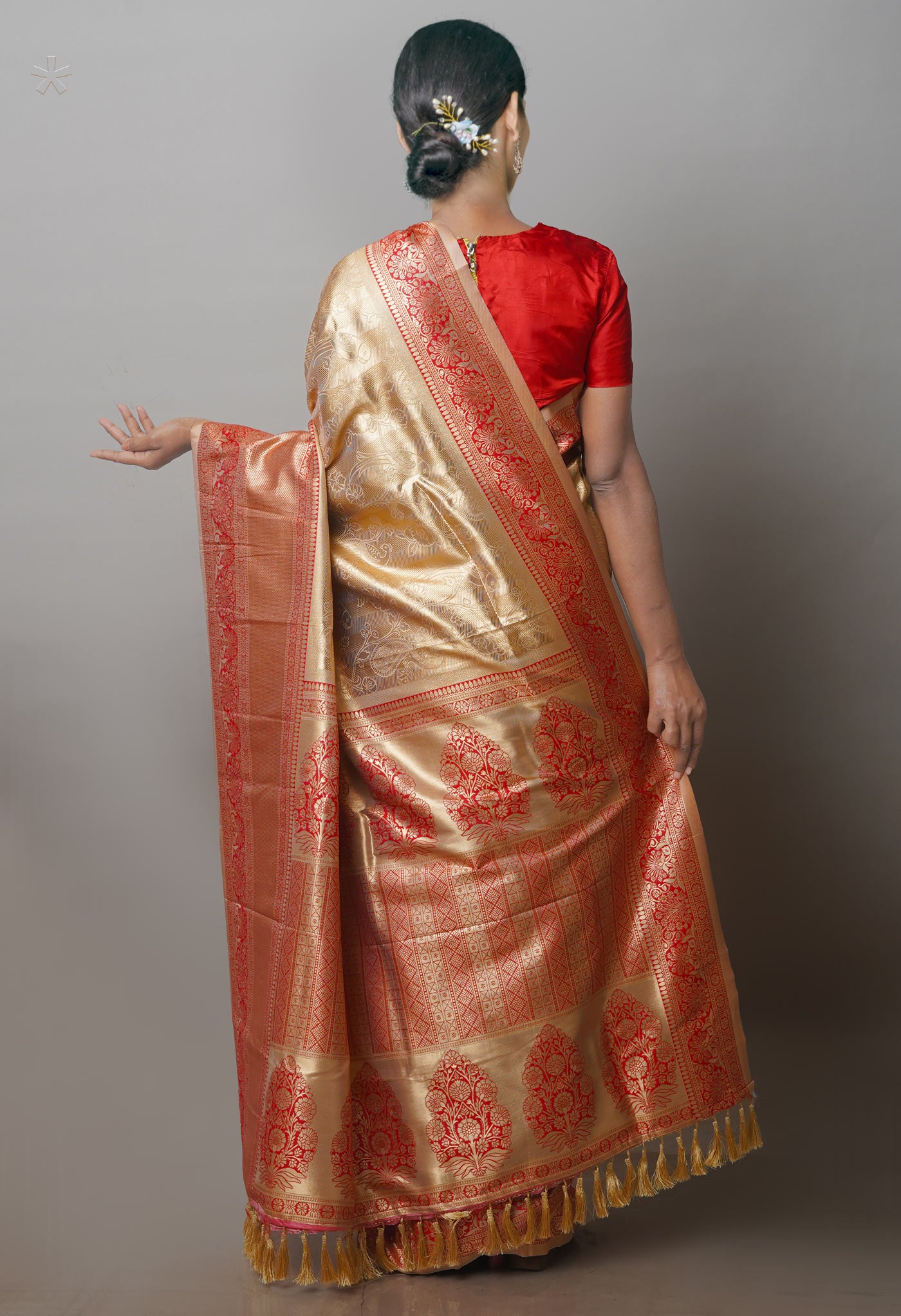 Cream Kanjivaram Silk Saree-UNM71399