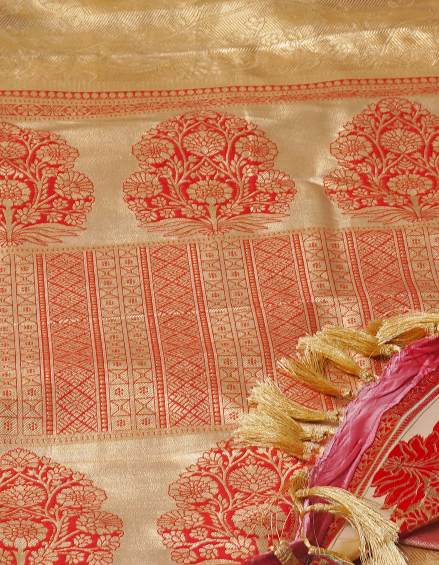 Cream Kanjivaram Silk Saree-UNM71399