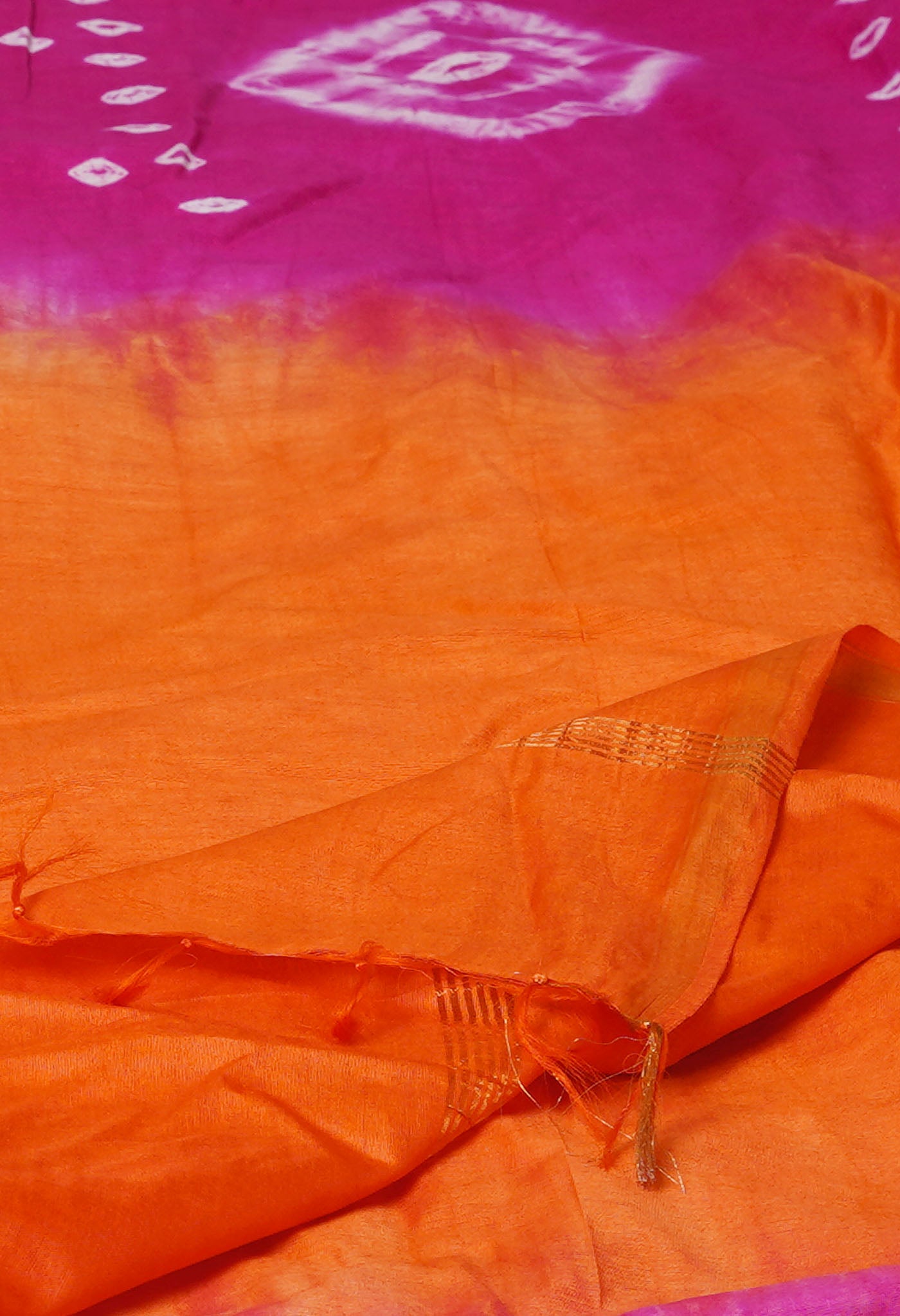Pink Batik Printed Chanderi Sico Saree-UNM71701