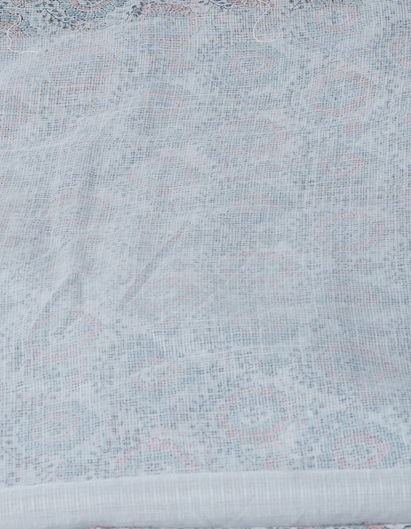 Pale Grey Pure Block Printed Kota Cotton Saree-UNM71742