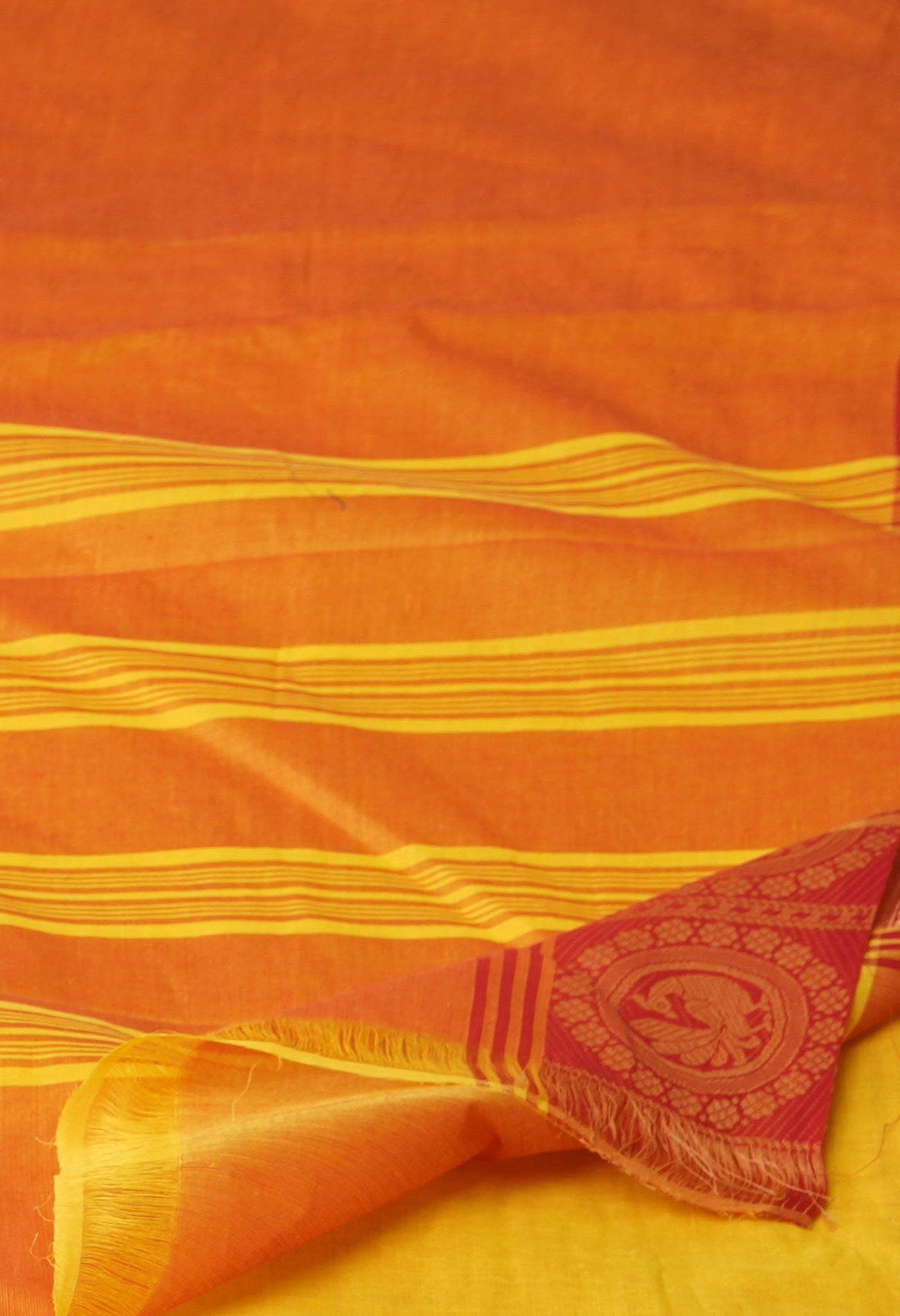 Mustard Yellow Pure Pavani Handcrafted Kanchi Cotton Saree