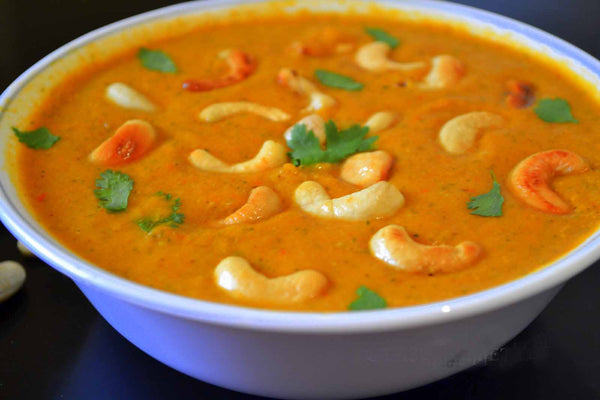 Serving the spicy aromatic and delectable Kaju Korma